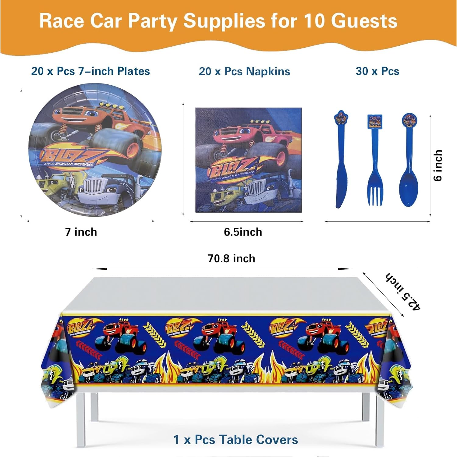121 Pcs Monster Truck Birthday Party Supplies Set