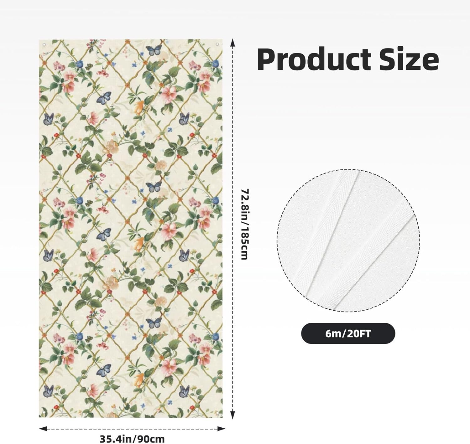 Butterfly Floral Lattice Door Banner Cover Decoration
