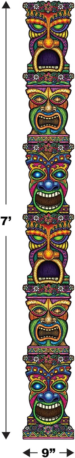 Beistle Tiki Totem Pole Party Decor Set of 2