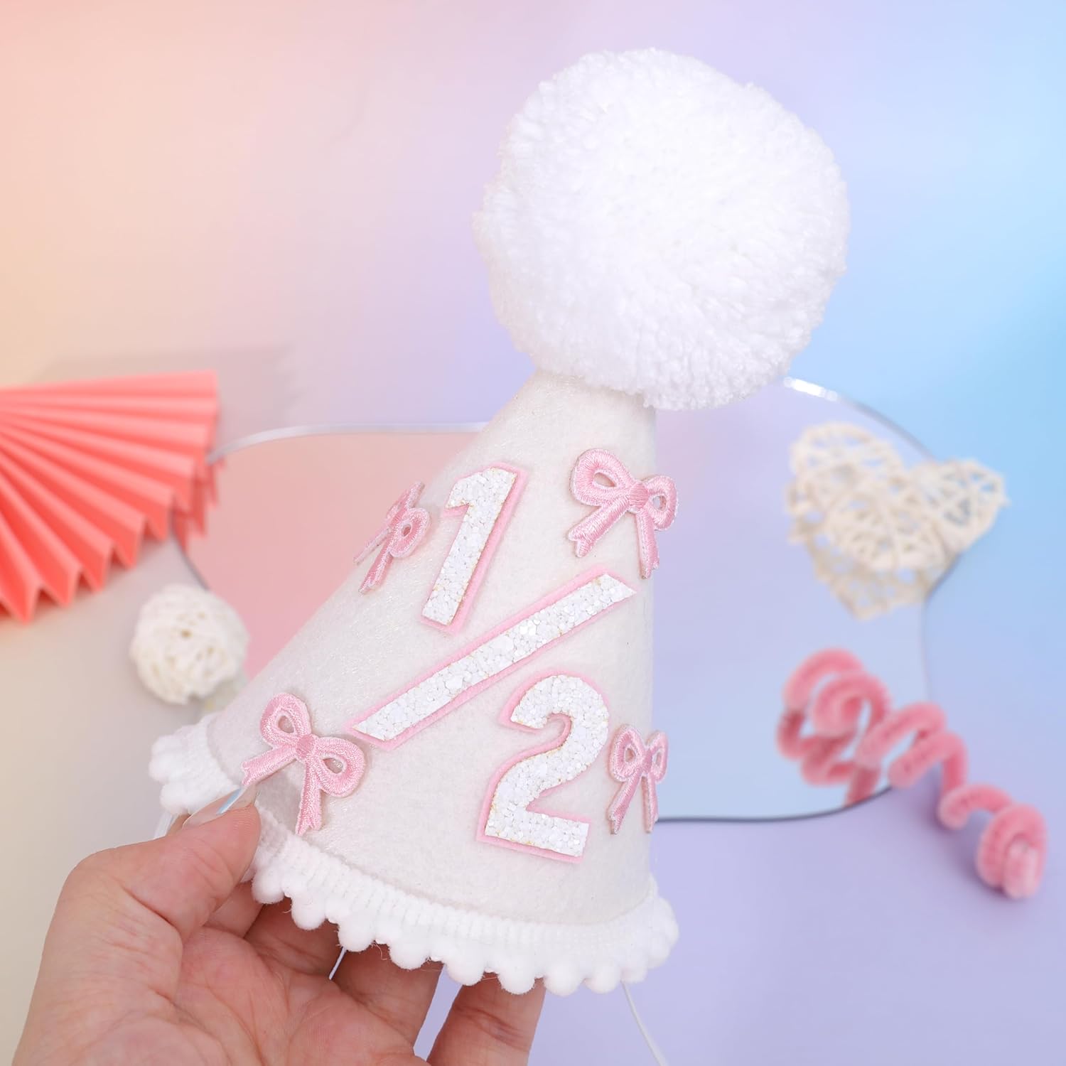 WAOUH Half Birthday Baby Hat - Glitter Crown for 6 Month Celebration