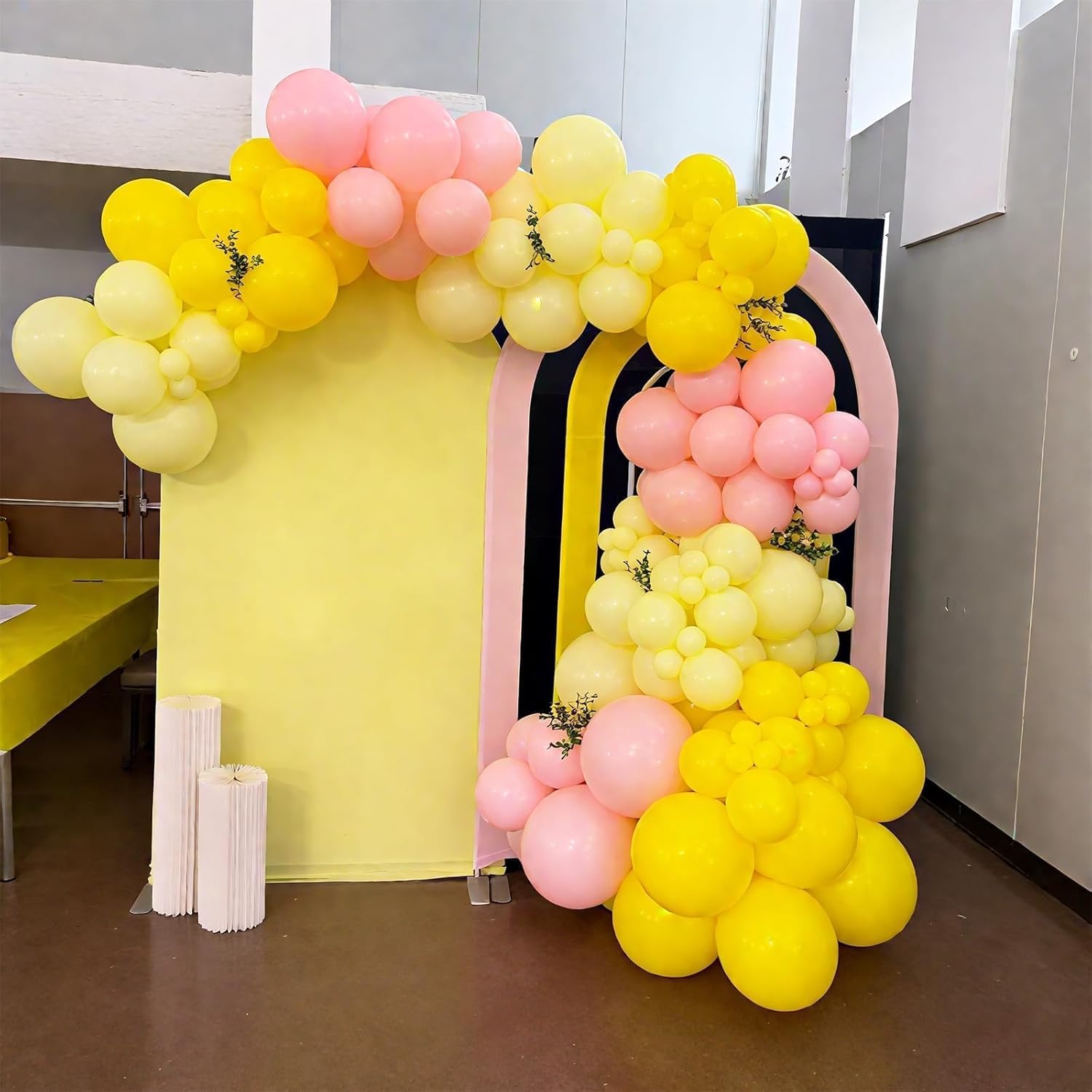 Pink and Yellow Balloon Arch Decor Kit 122Pcs