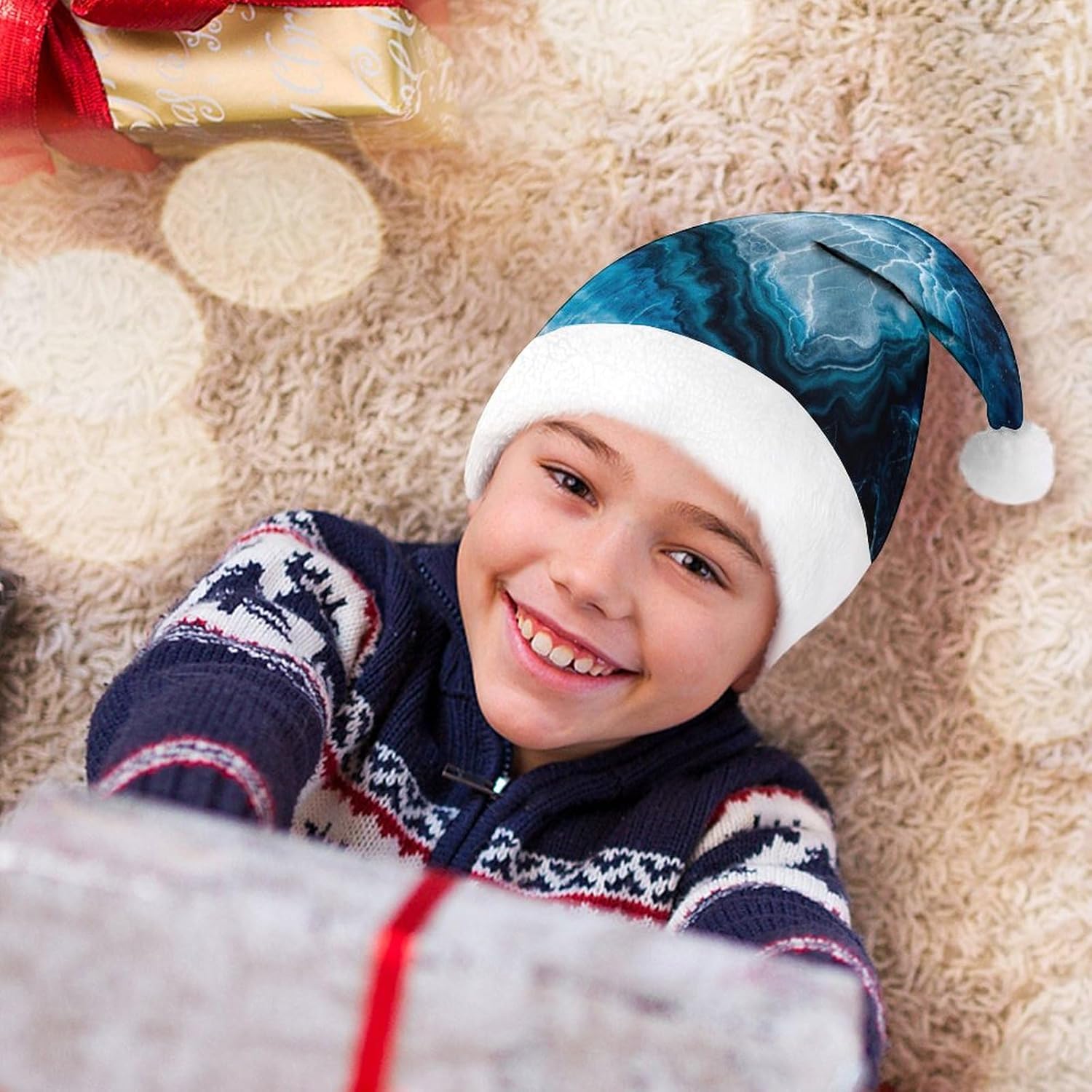 Santa Hat Plush Christmas Headwear for Adults