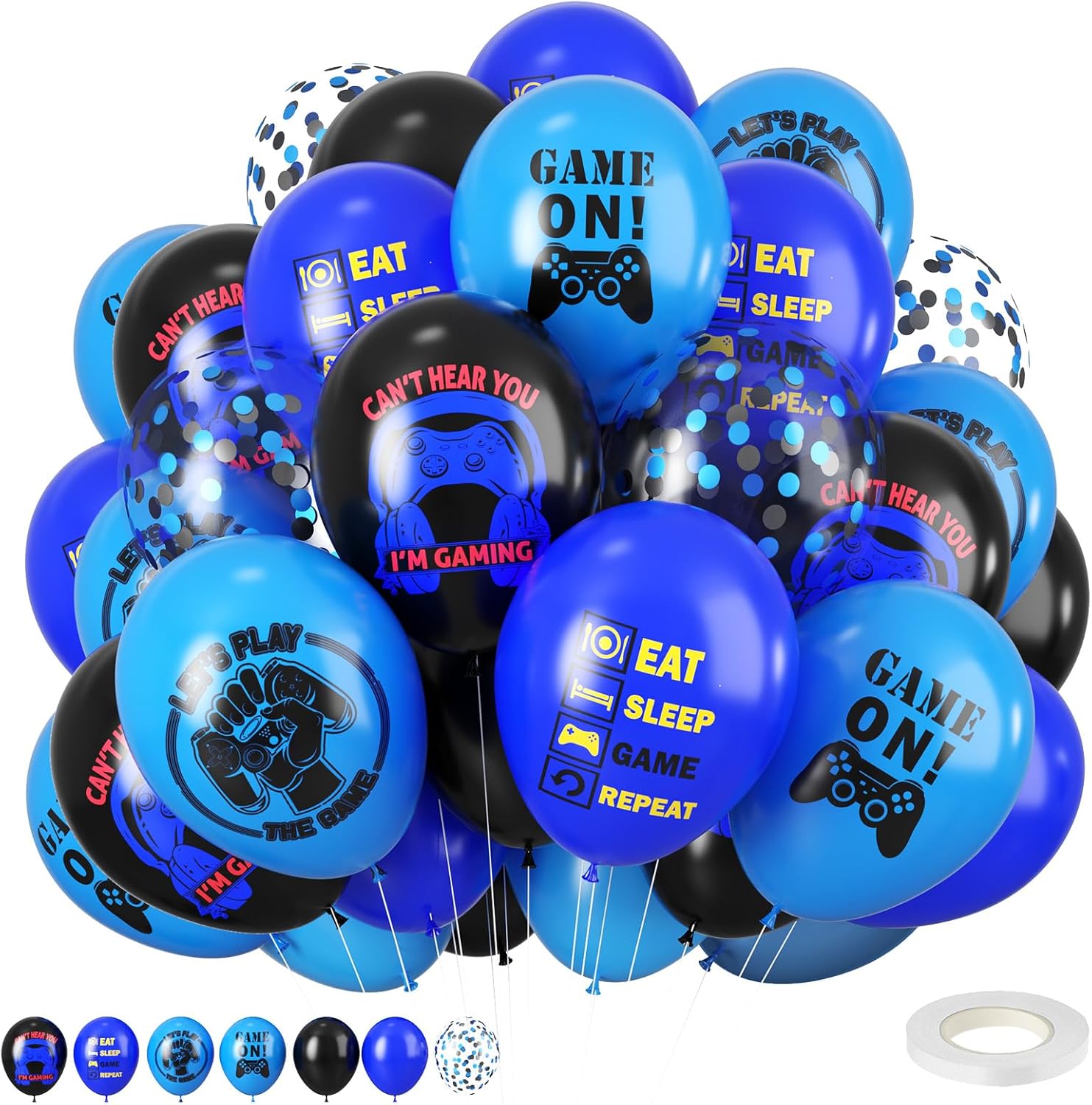 Gaming Party Balloons with Confetti Design
