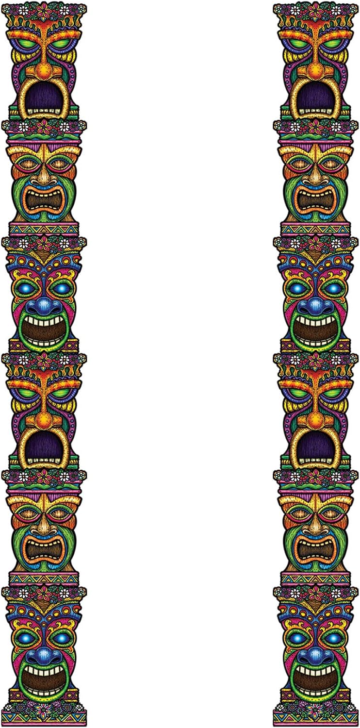 Beistle Tiki Totem Pole Party Decor Set of 2