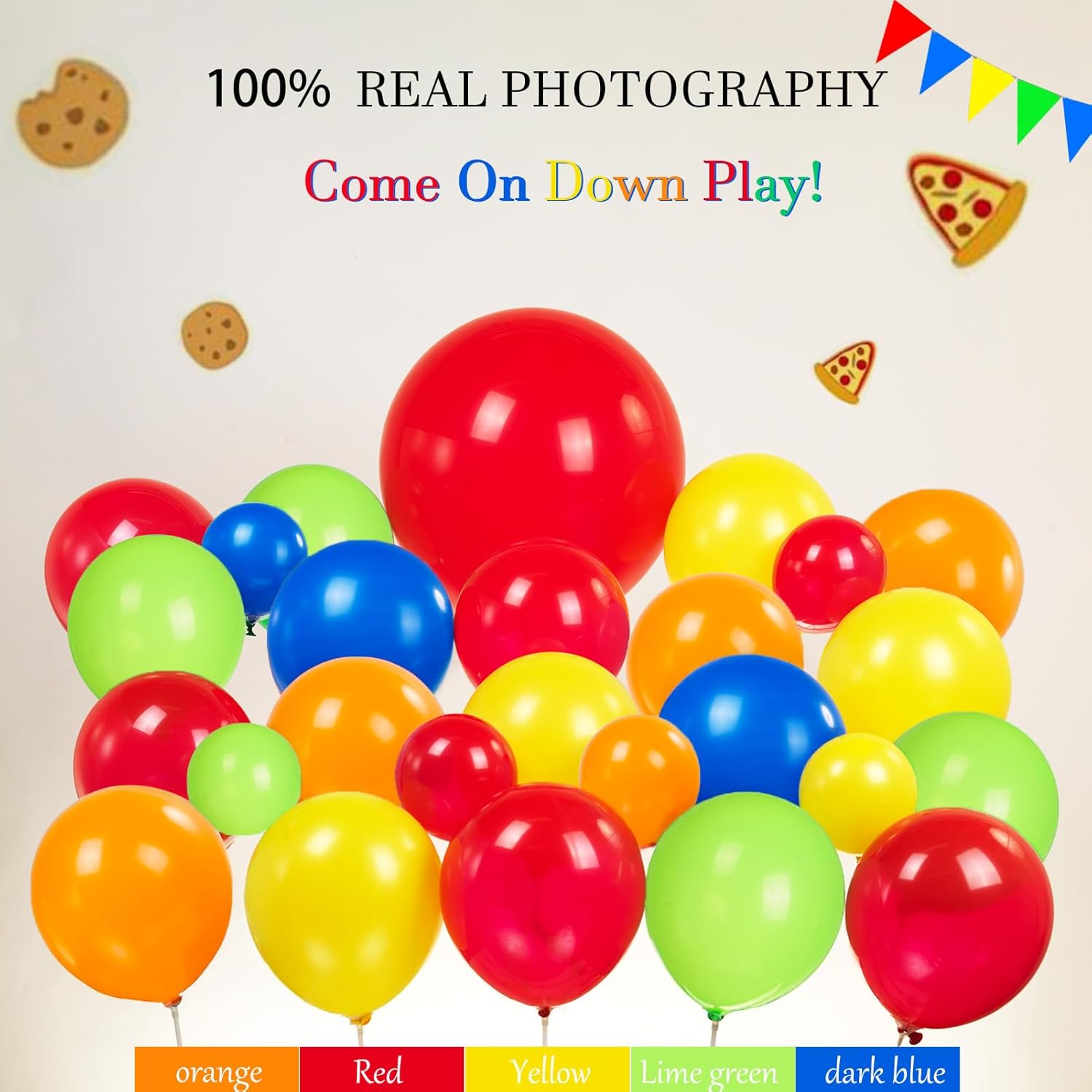 Cartoon Street Party Decorations with Foil Balloons and Stickers