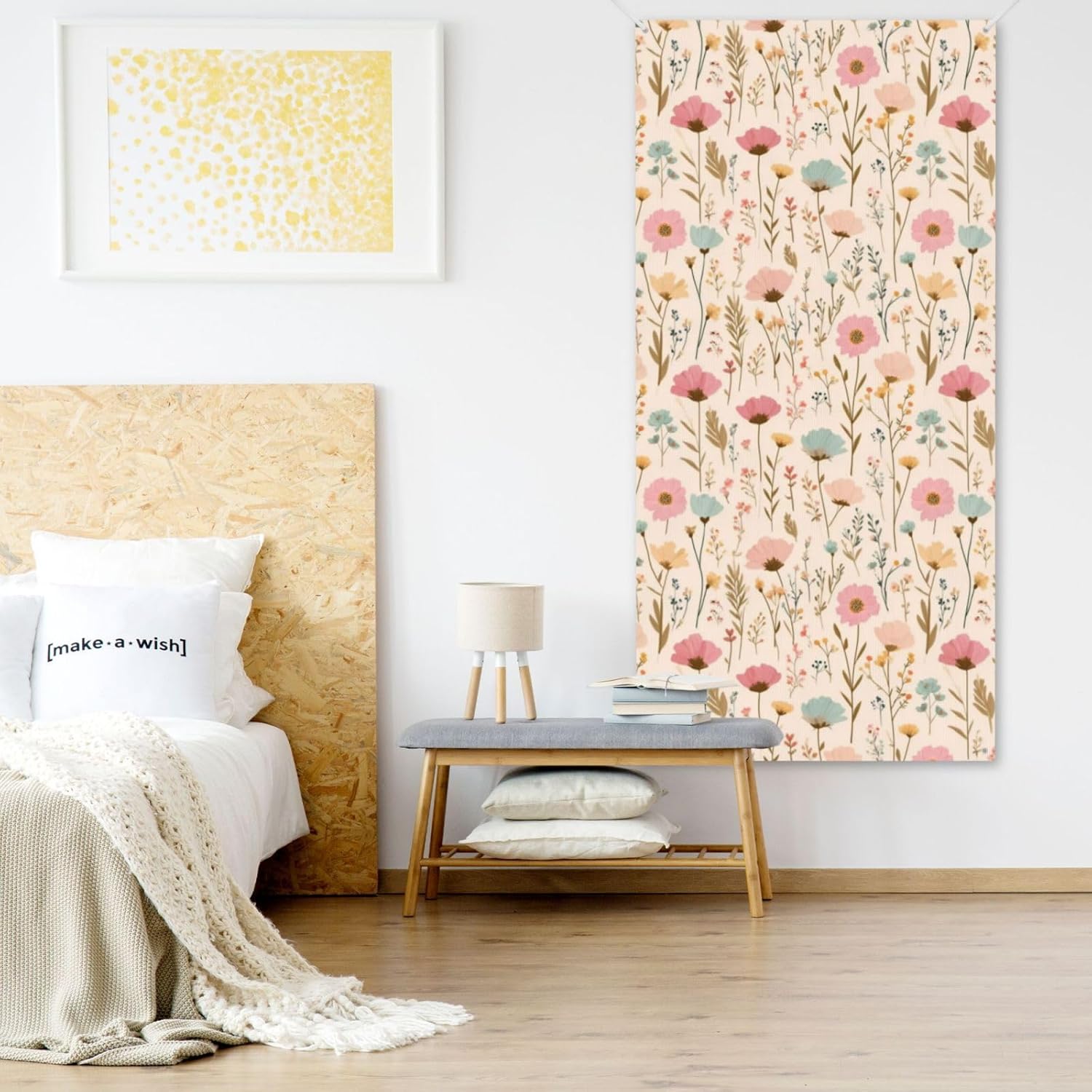 Floral Light Yellow Door Banner Cover Decoration