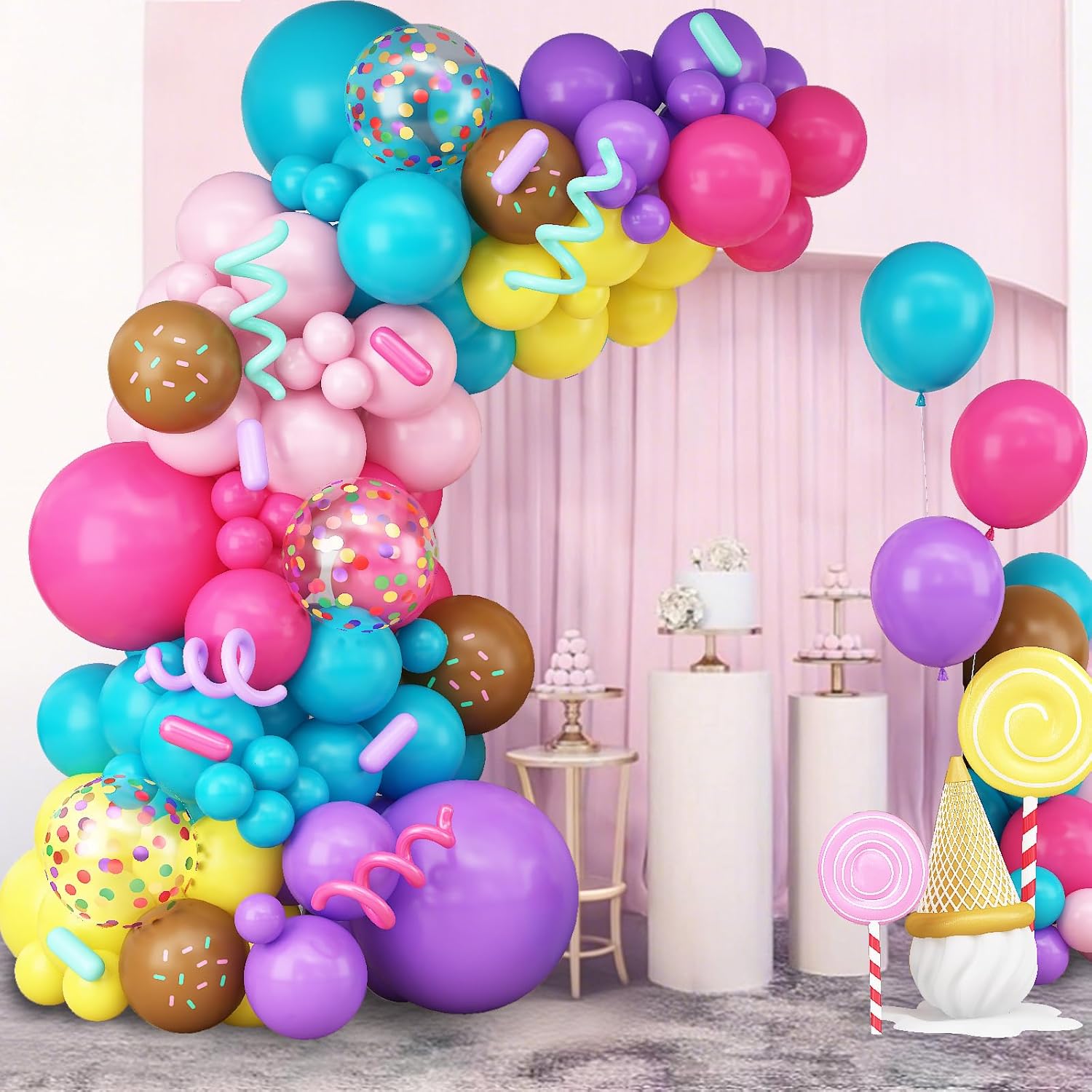 Isndare Rainbow Balloons Arch Kit for Birthday Party Decorations
