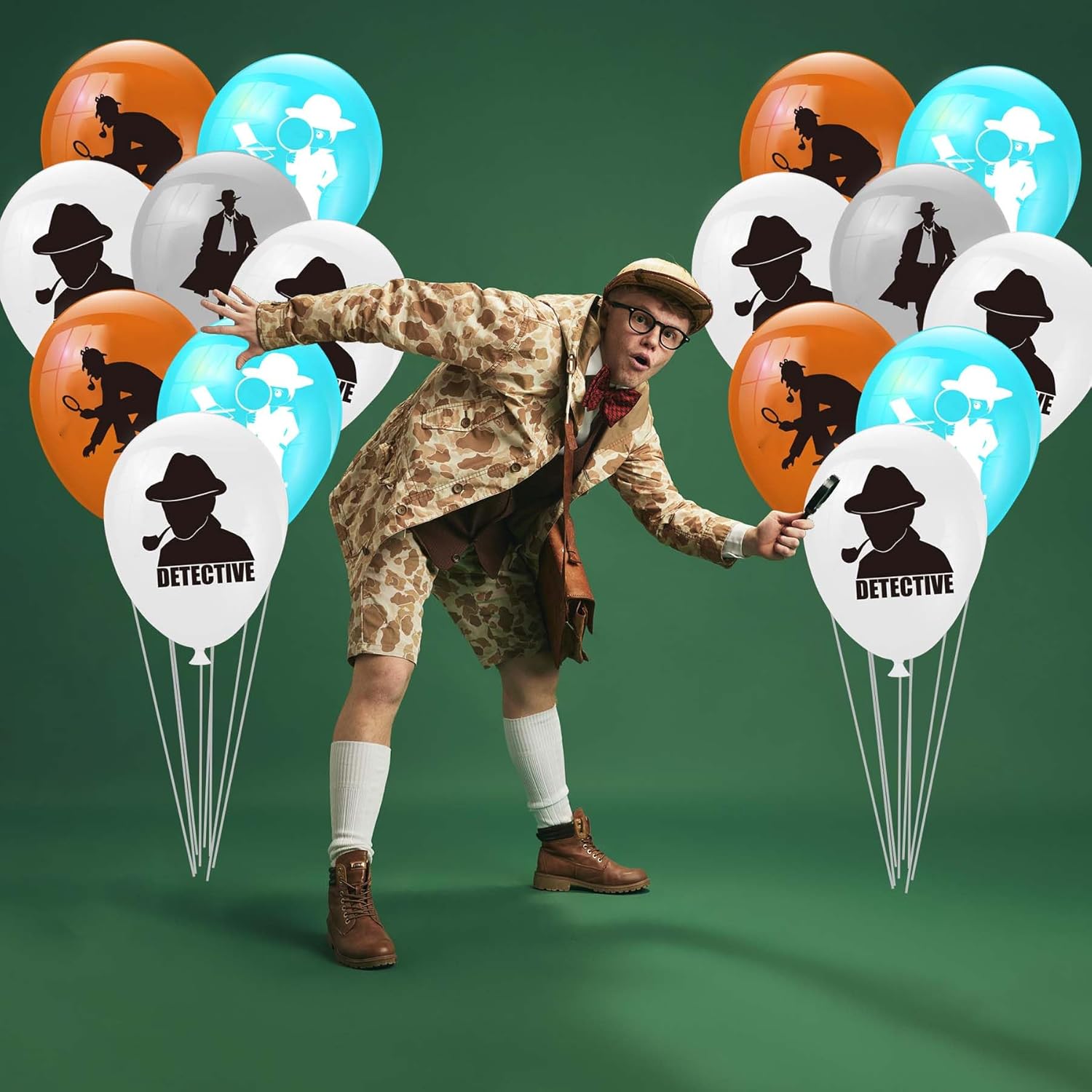 CupaPlay 50 Ct Detective Balloons - Spy Theme Party Decorations
