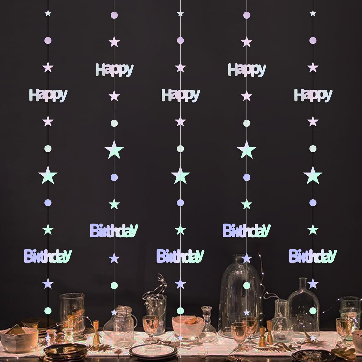 Iridescent Twinkle Star Birthday Garland Kit