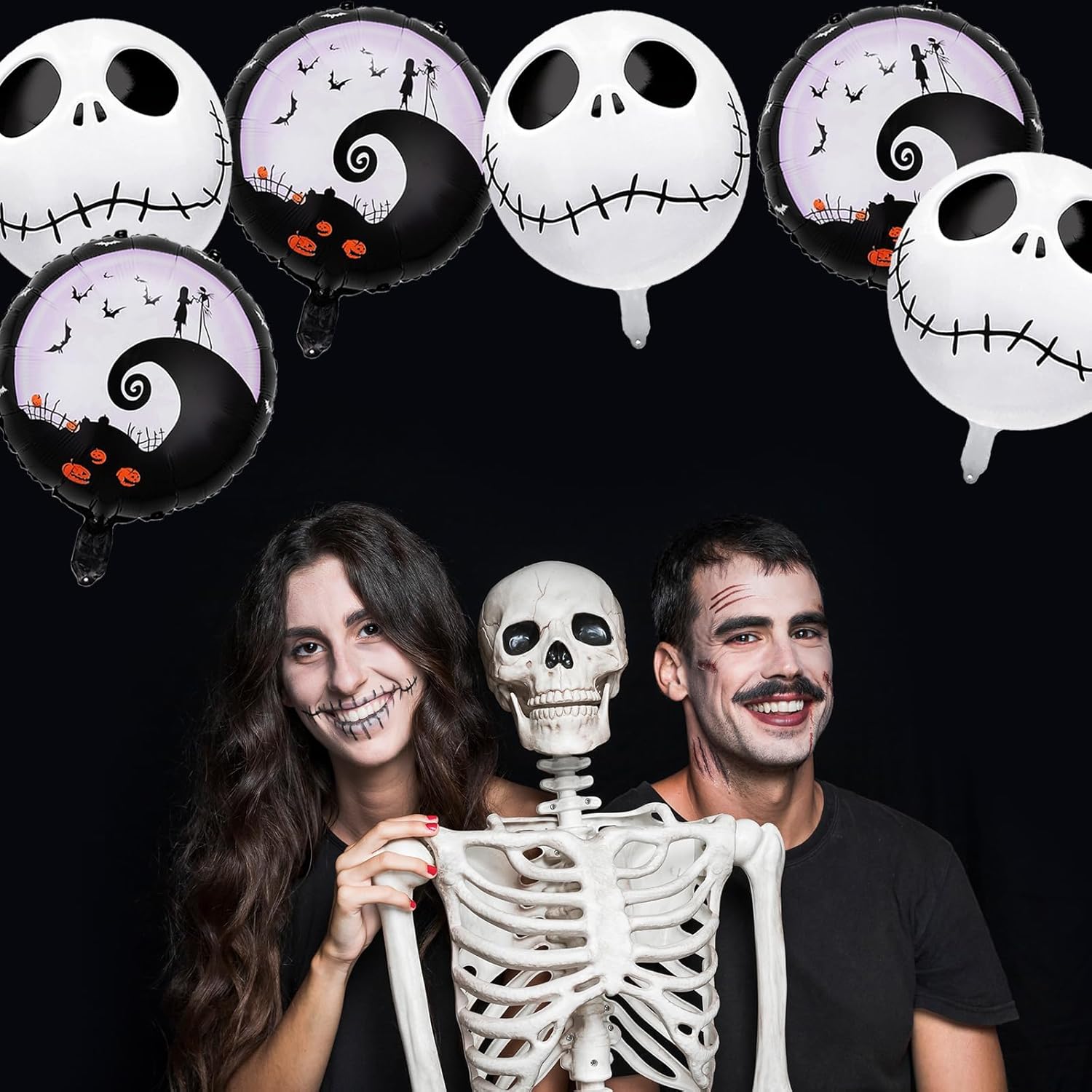 16Pcs Halloween Balloons Skull Nightmare Decorations for Party Supplies