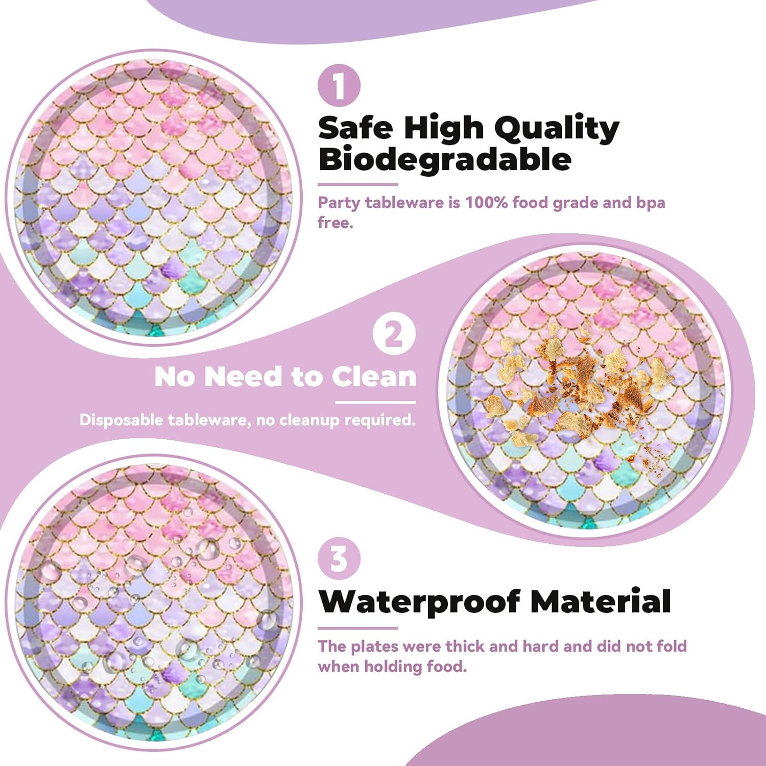 128 Pcs Gradient Scales Party Tableware Set for 16 People