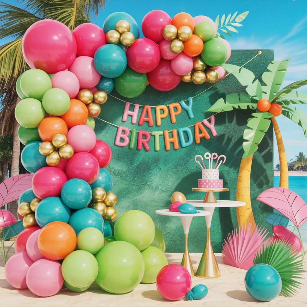 Tropical Balloons 50 Pcs 12 Inch Party Decoration Set