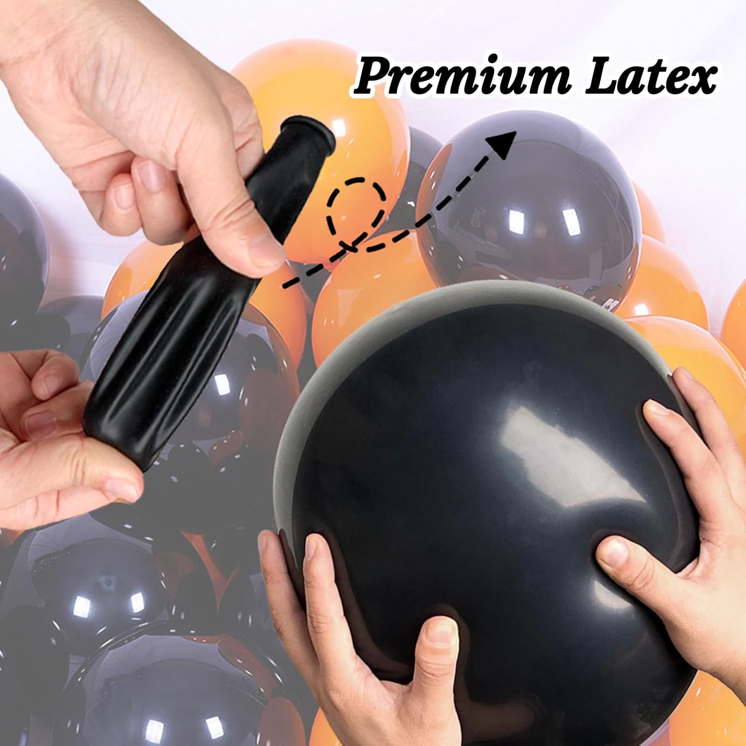 100 Pcs Black and Orange 12 Inch Halloween Balloons
