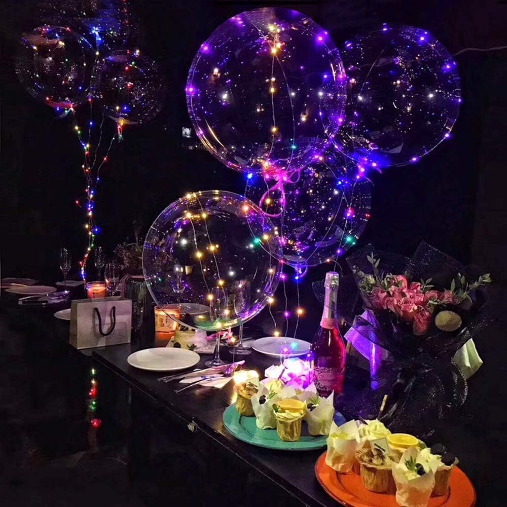 18 Packs Light Up LED Balloons with 3 Modes and Battery