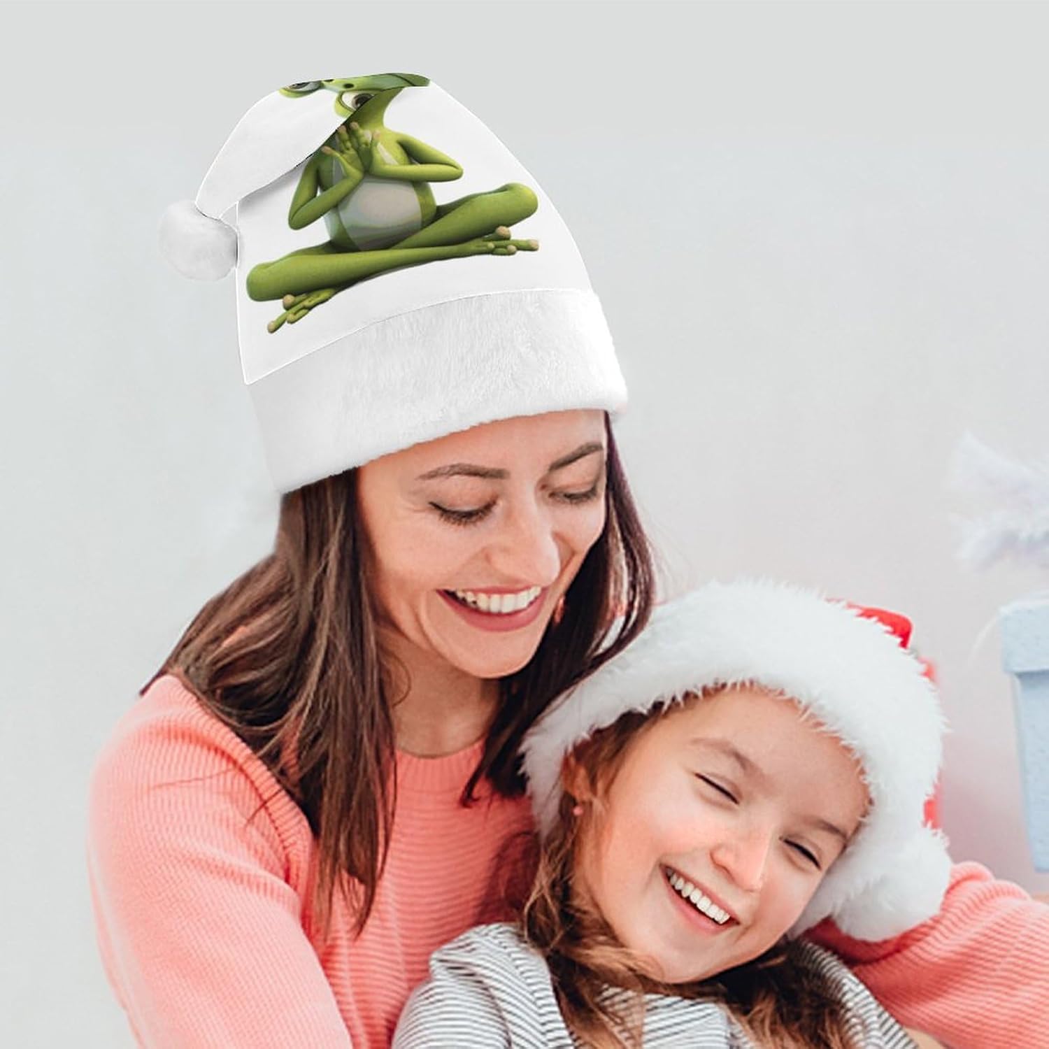Funny Frog Yoga Santa Hat Christmas Party Headwear