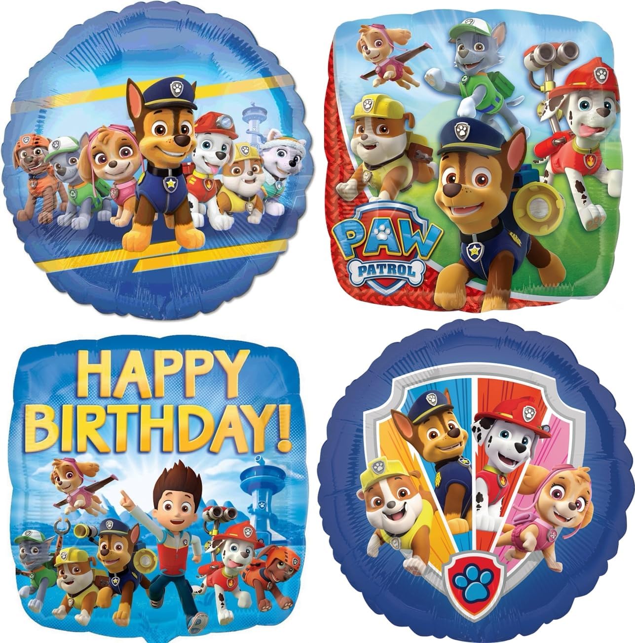 Anagram Paw Pups on Patrol 4pc Foil Balloons
