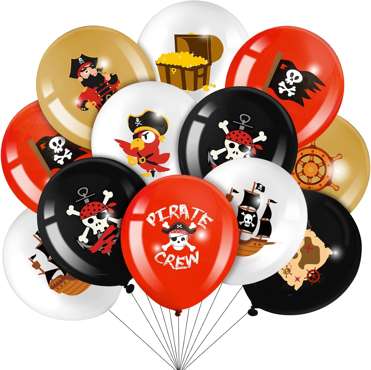 Harrycle 45 Pcs Pirate Party Balloons Set