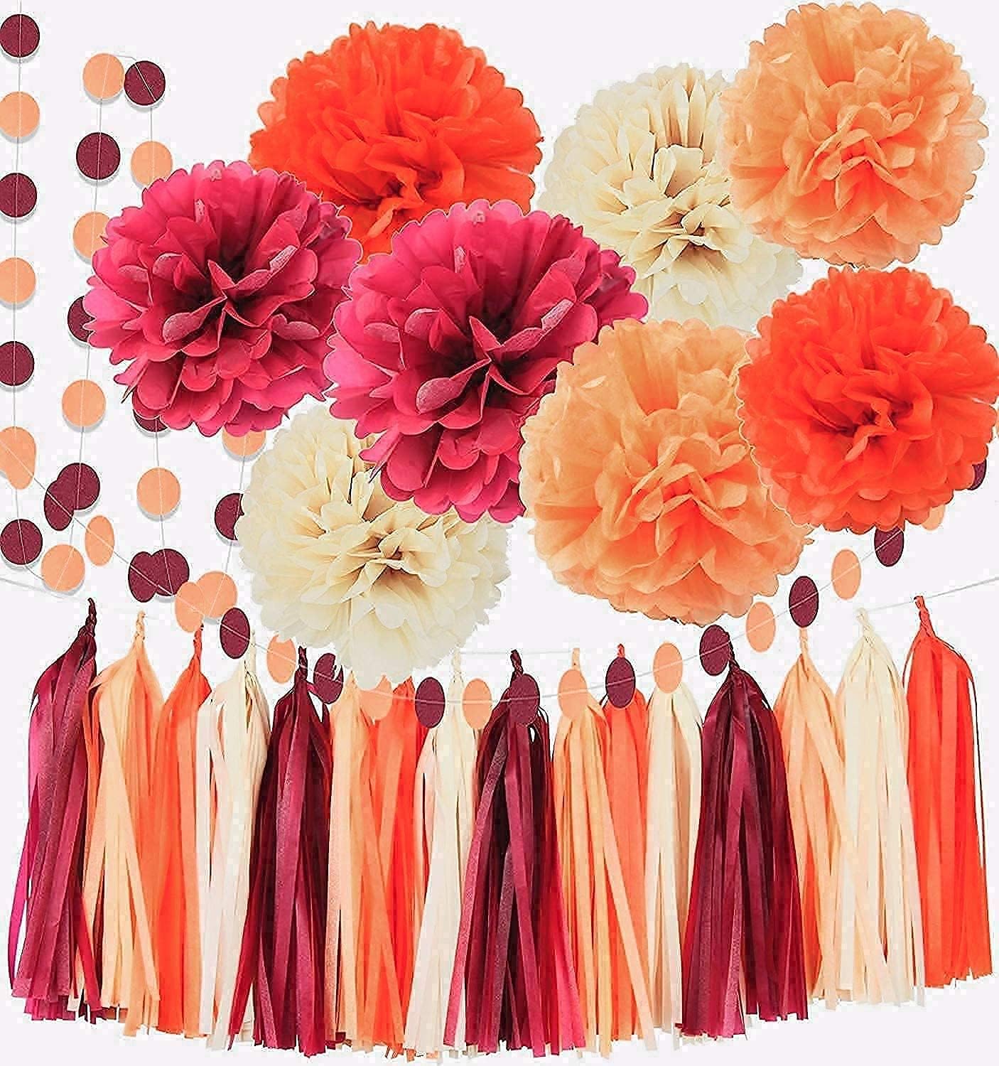 Fall Birthday Balloons with Burgundy Gold Orange Decor