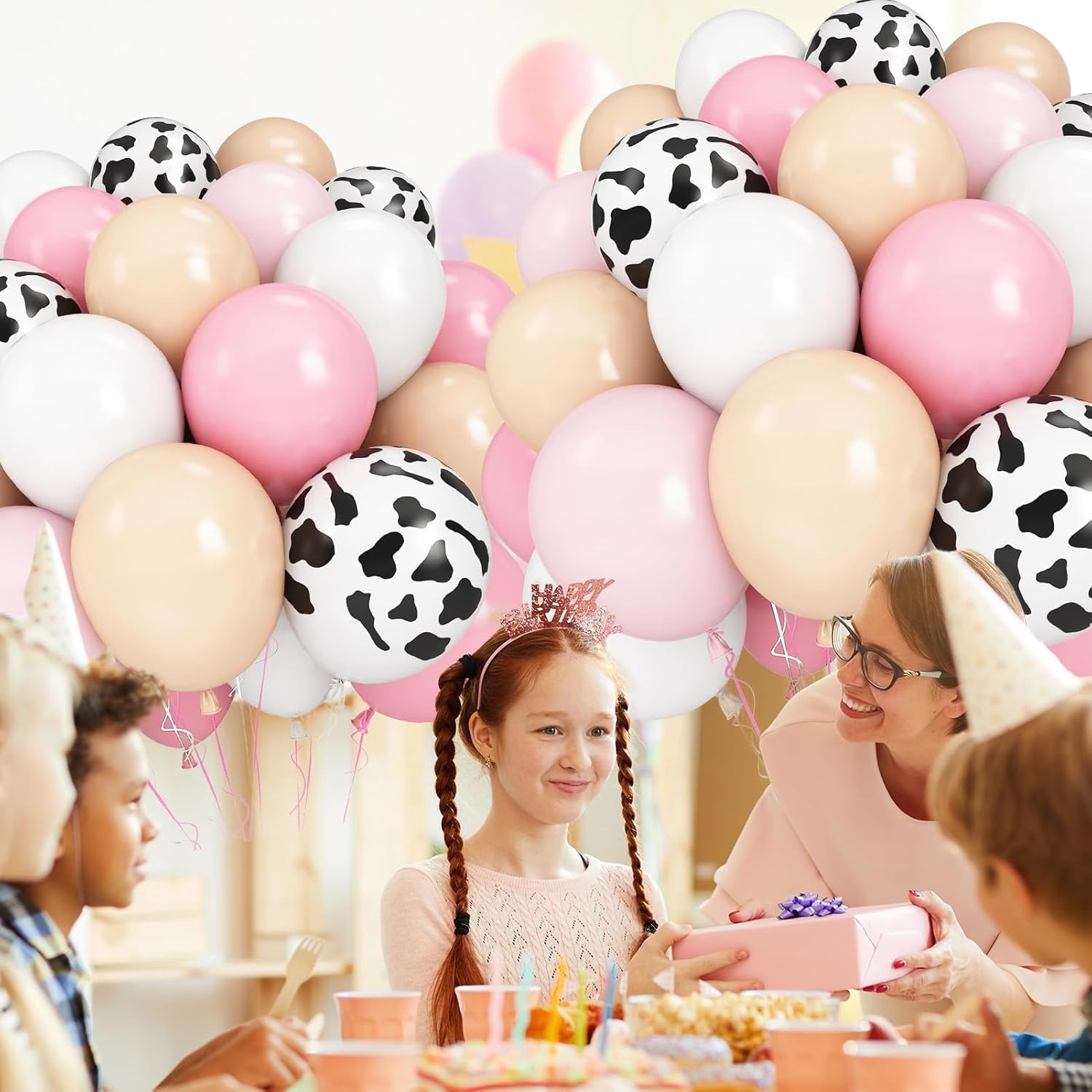 12 Inch Pastel Pink Cow Print Latex Balloons Pack of 50