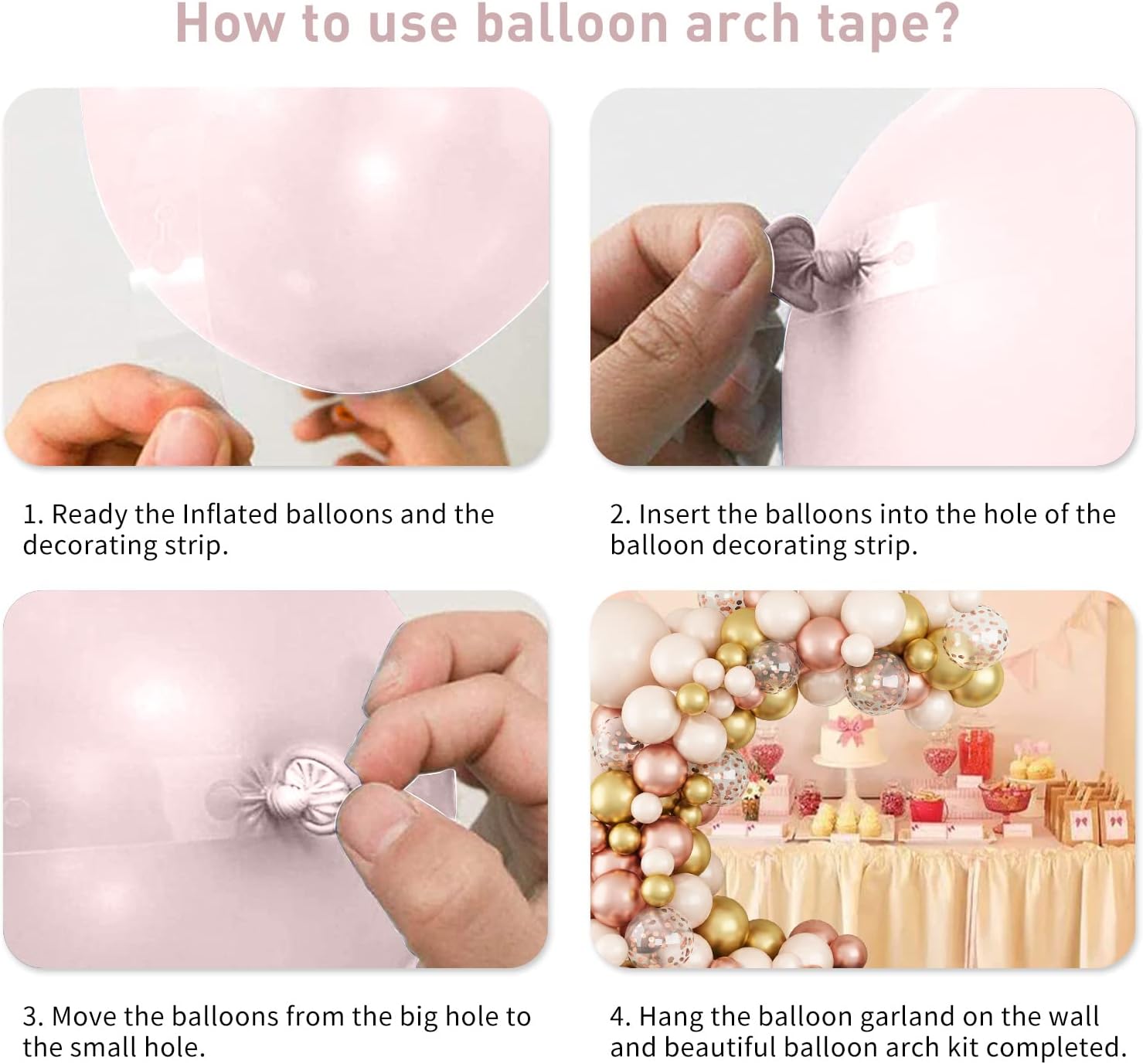 Blush Rose Gold Balloon Garland Kit for Parties and Celebrations