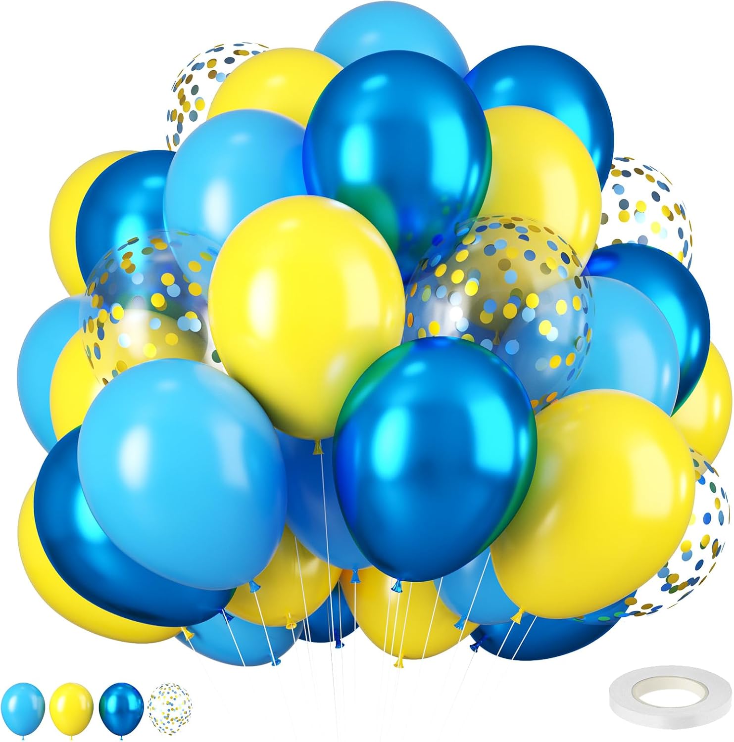 12 Inch Blue Yellow Balloons Party Decorations