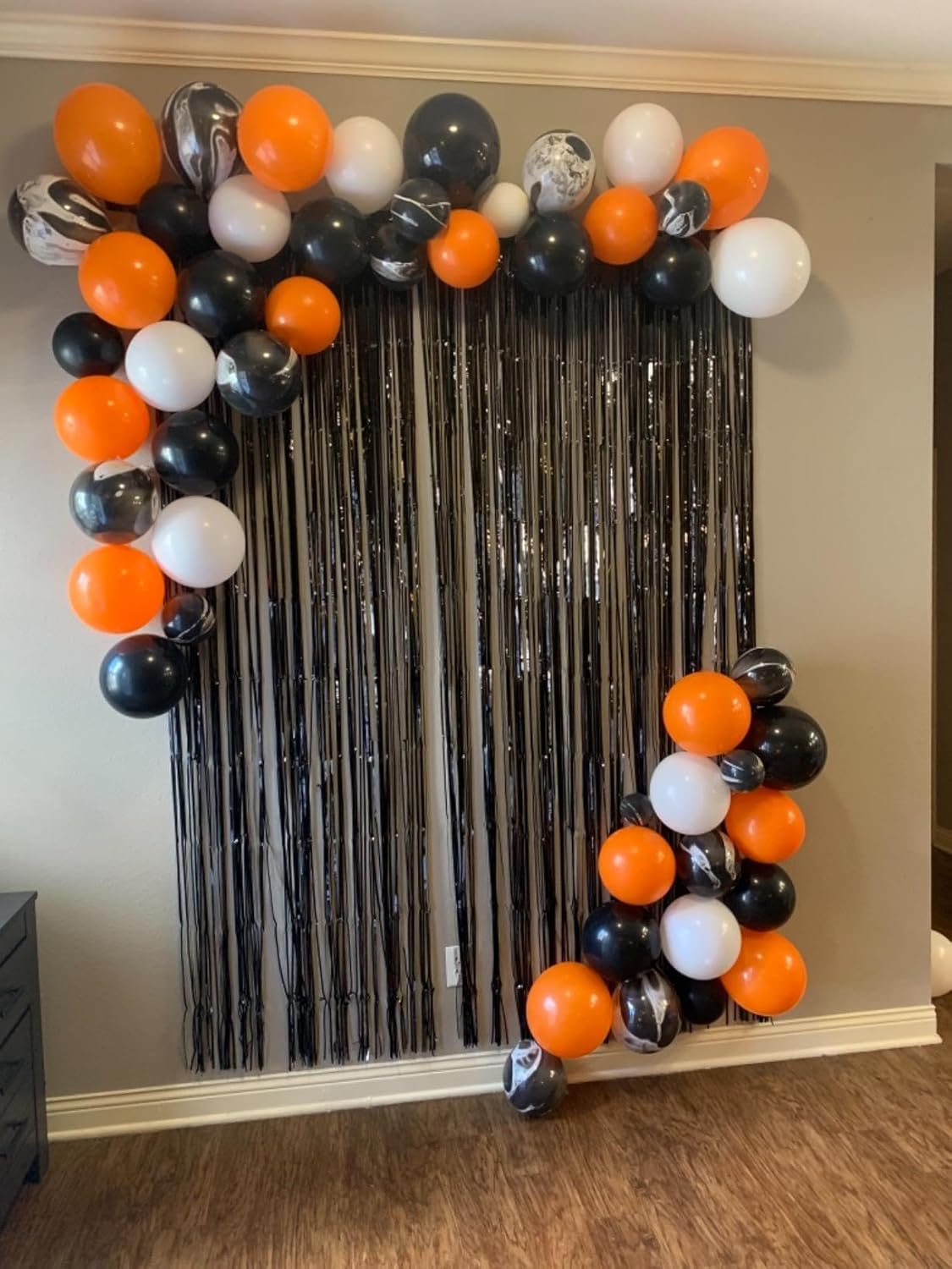 Black Orange and Silver Balloon Garland Arch Kit for Halloween