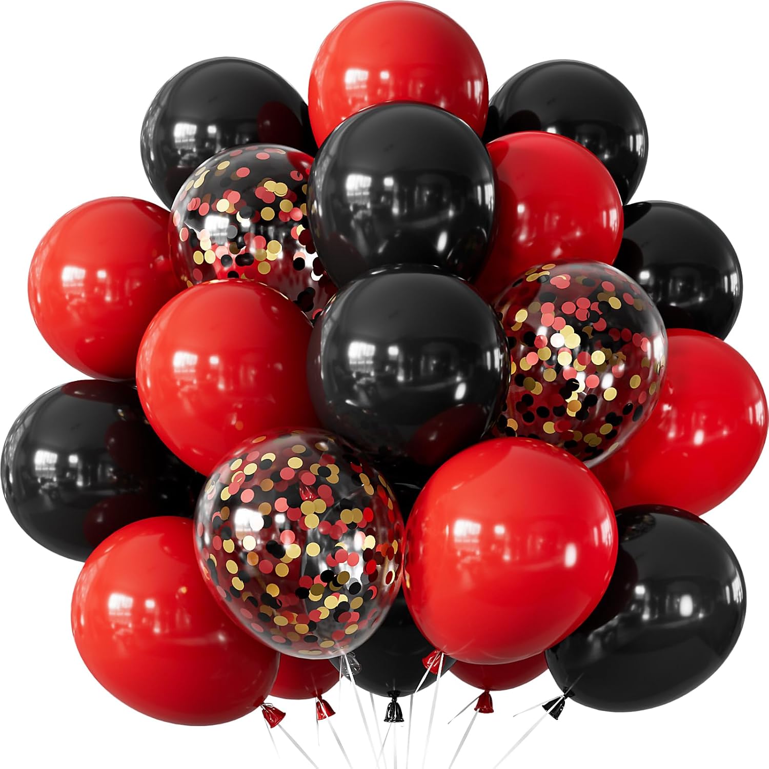Red and Black Balloons - 12 Inch Latex Party Decorations