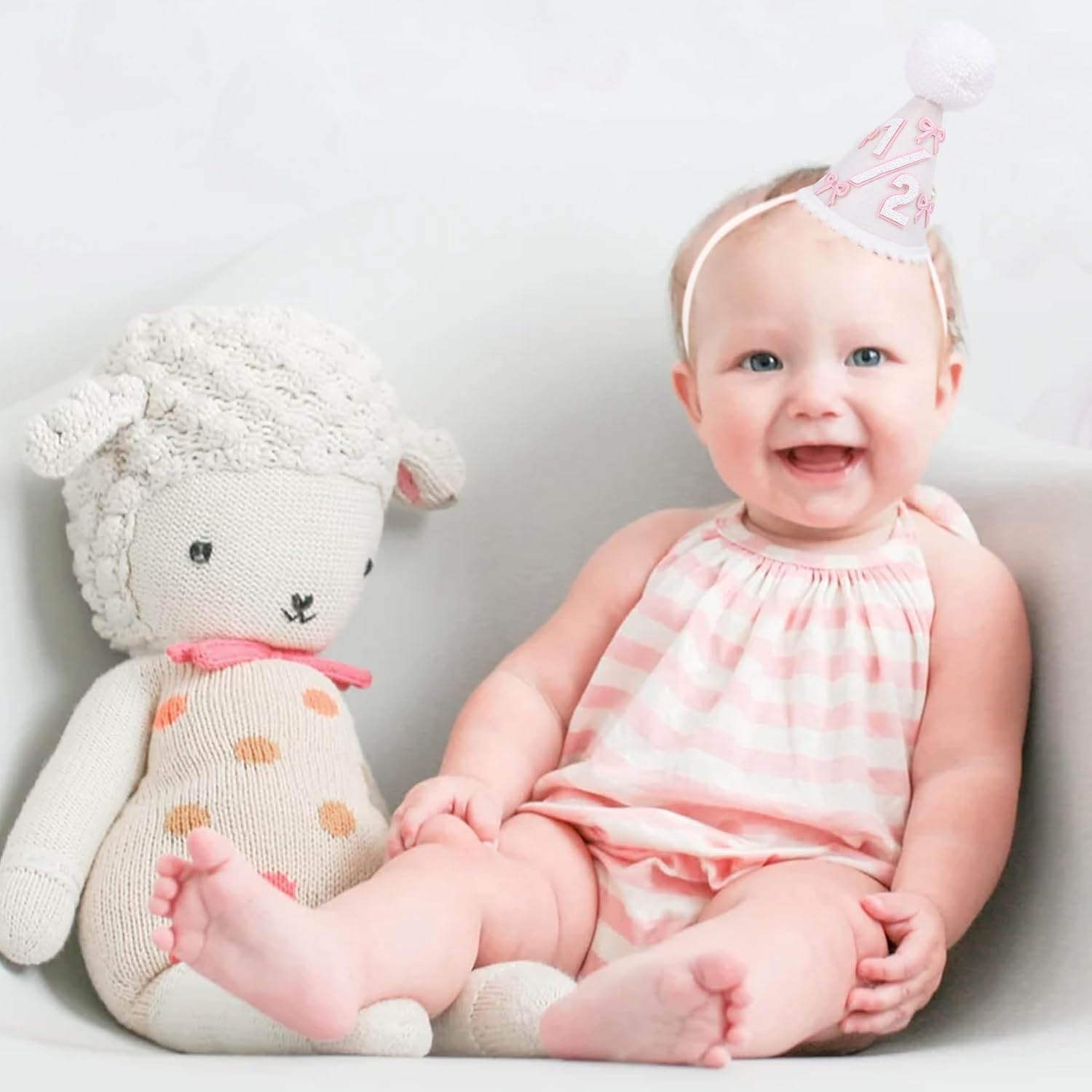 WAOUH Half Birthday Baby Hat - Glitter Crown for 6 Month Celebration
