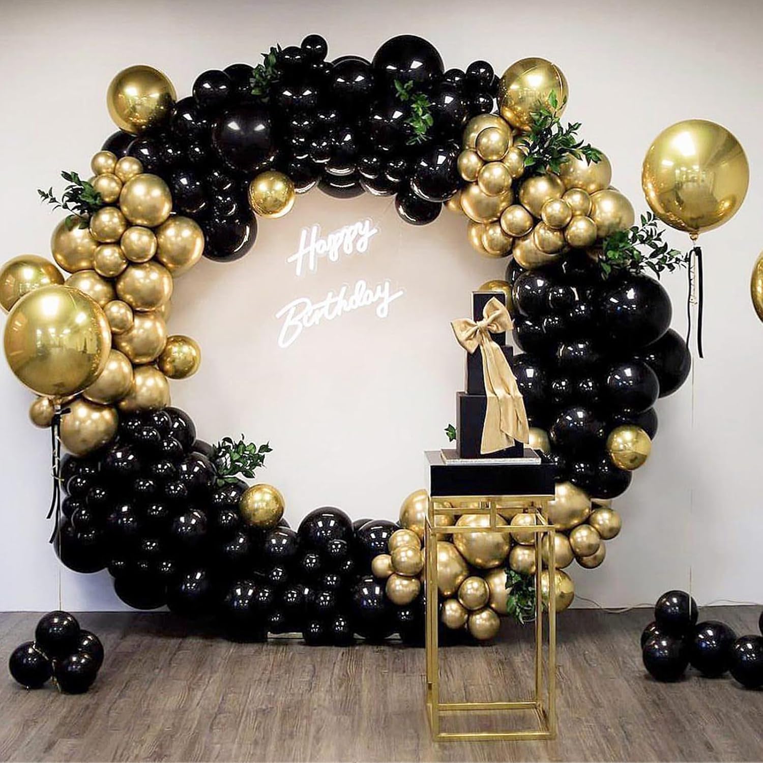 NISOCY Black Balloons 102PCS Garland Arch Decor Kit