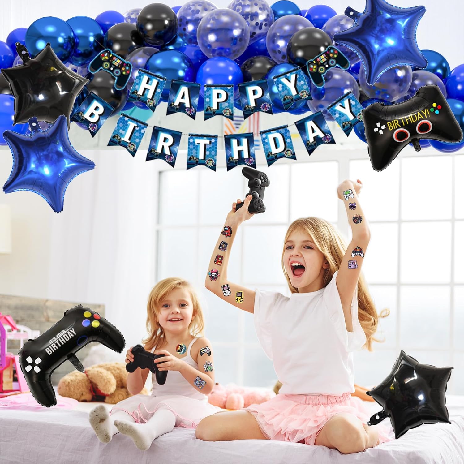 184pcs Video Game Party Decorations Kit for Boys
