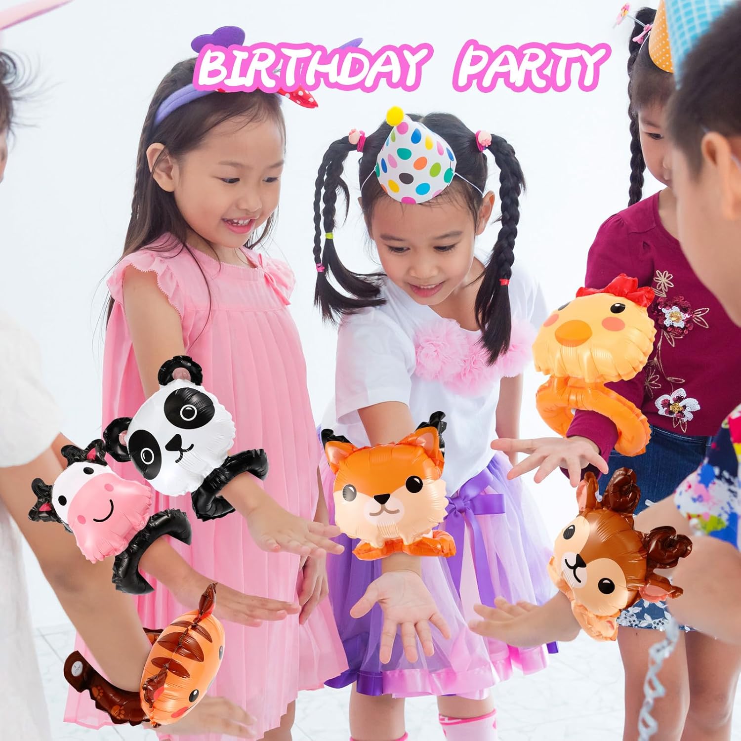 Libima 200 Pcs Inflatable Animal Wrist Balloons Party Decorations