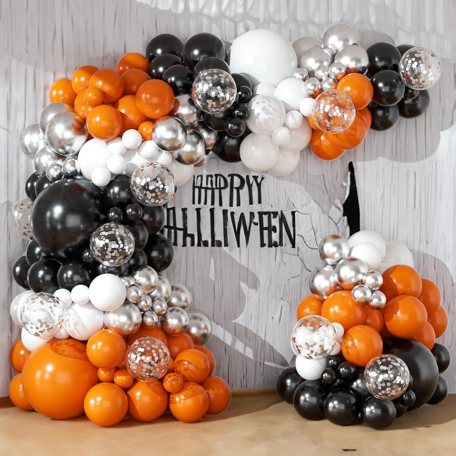 Orange and Black Balloons Arch Kit 164pcs