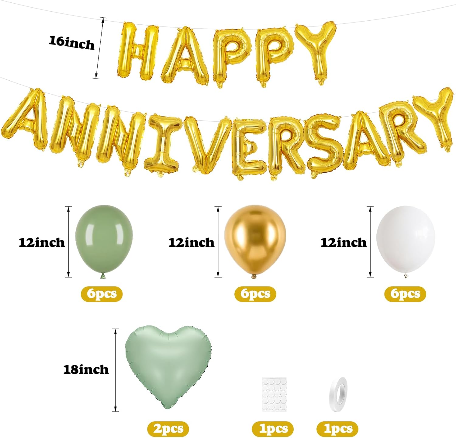 Happy Anniversary Foil Balloon Decor Set
