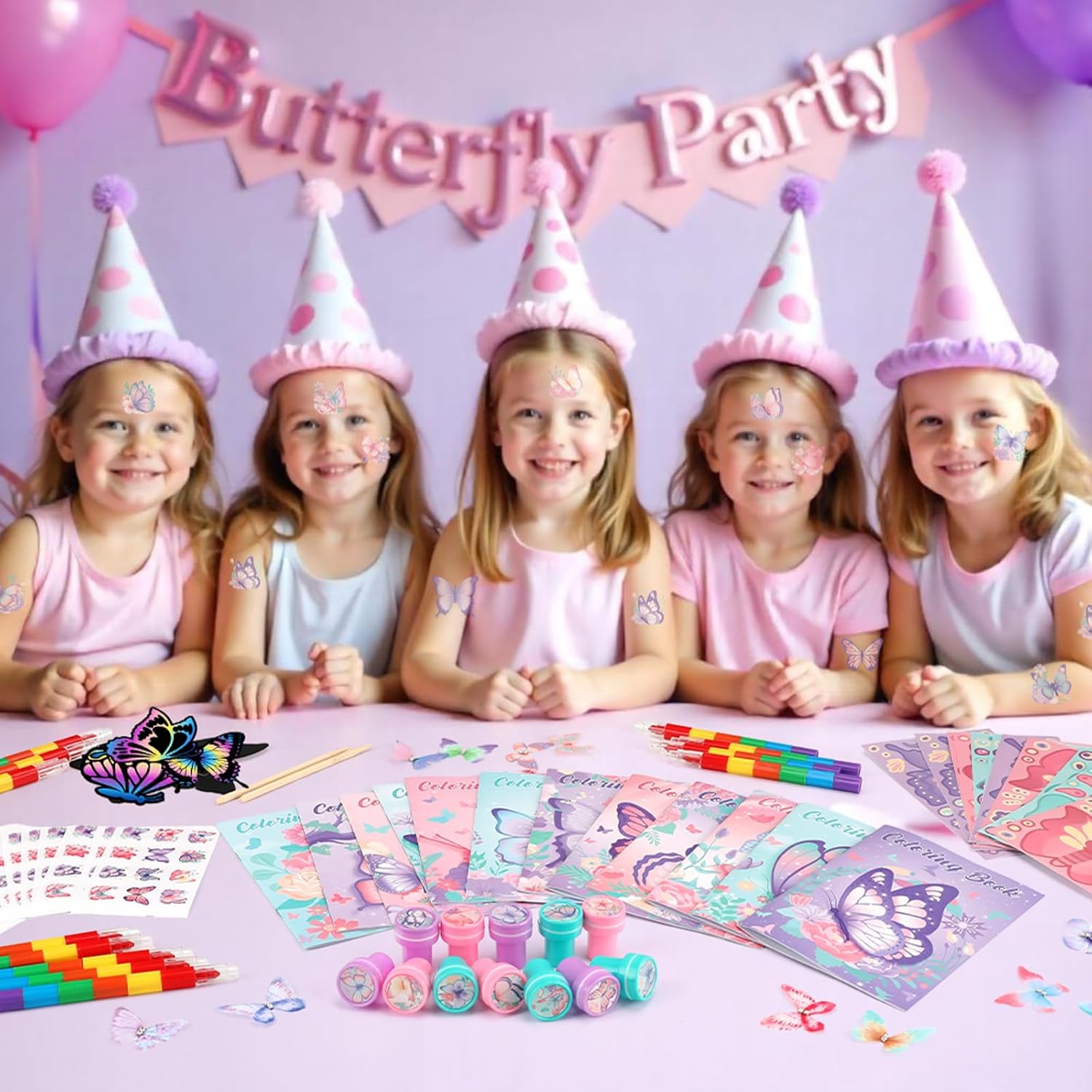 BenLouis 96Pcs Butterfly Party Favor Set