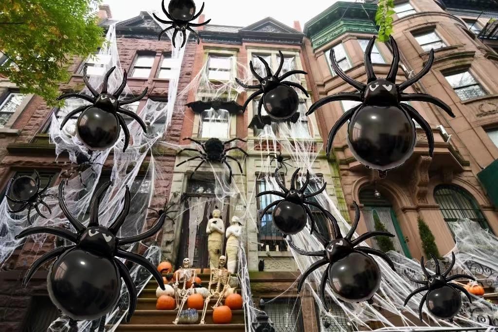 12PCS Halloween Spider Balloons - 33 Giant and 172 Small Foil Balloons