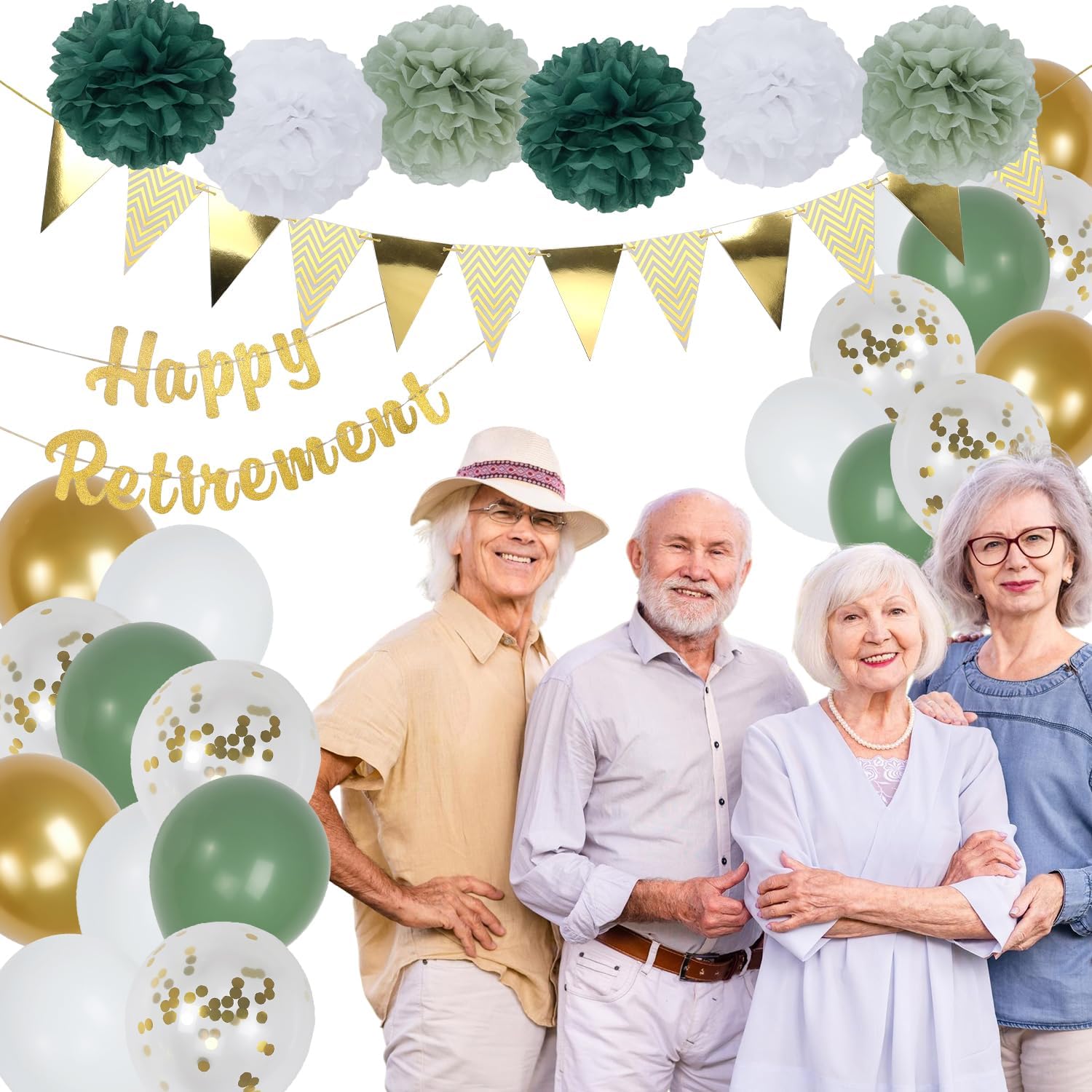 Happy Retirement Decorations Kit with Banner and Balloons