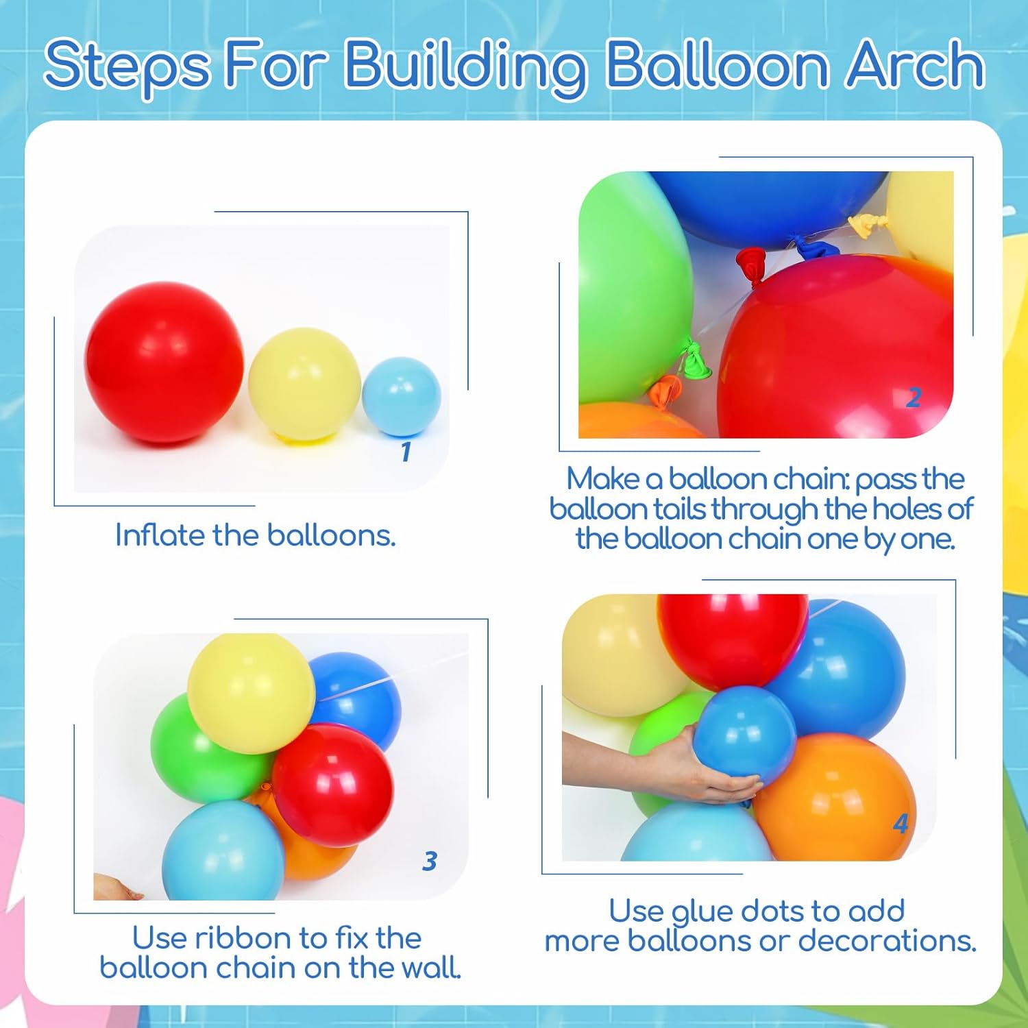143pcs Pool Party Balloon Arch Decor