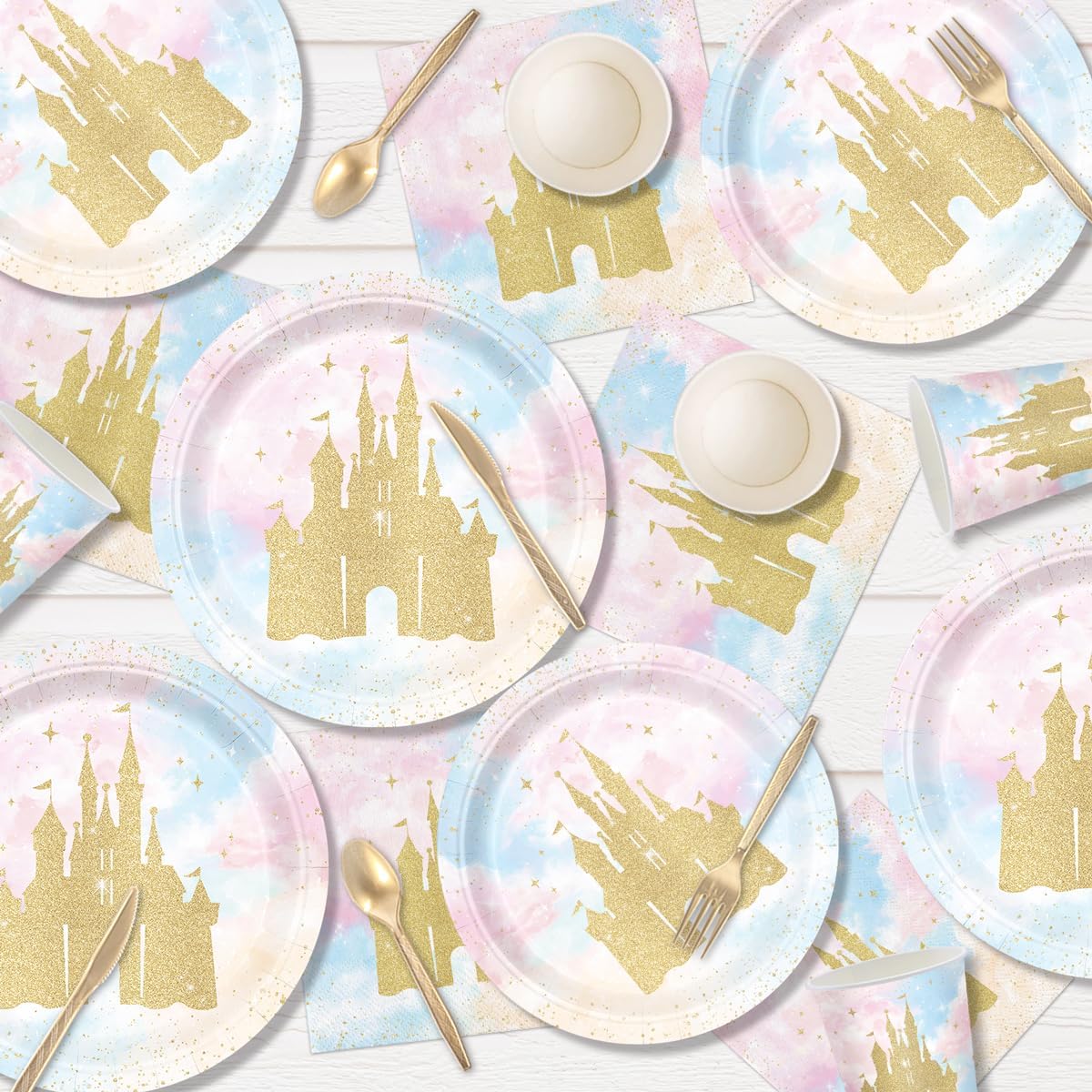 Princess Castle Party Tableware Set 168pcs