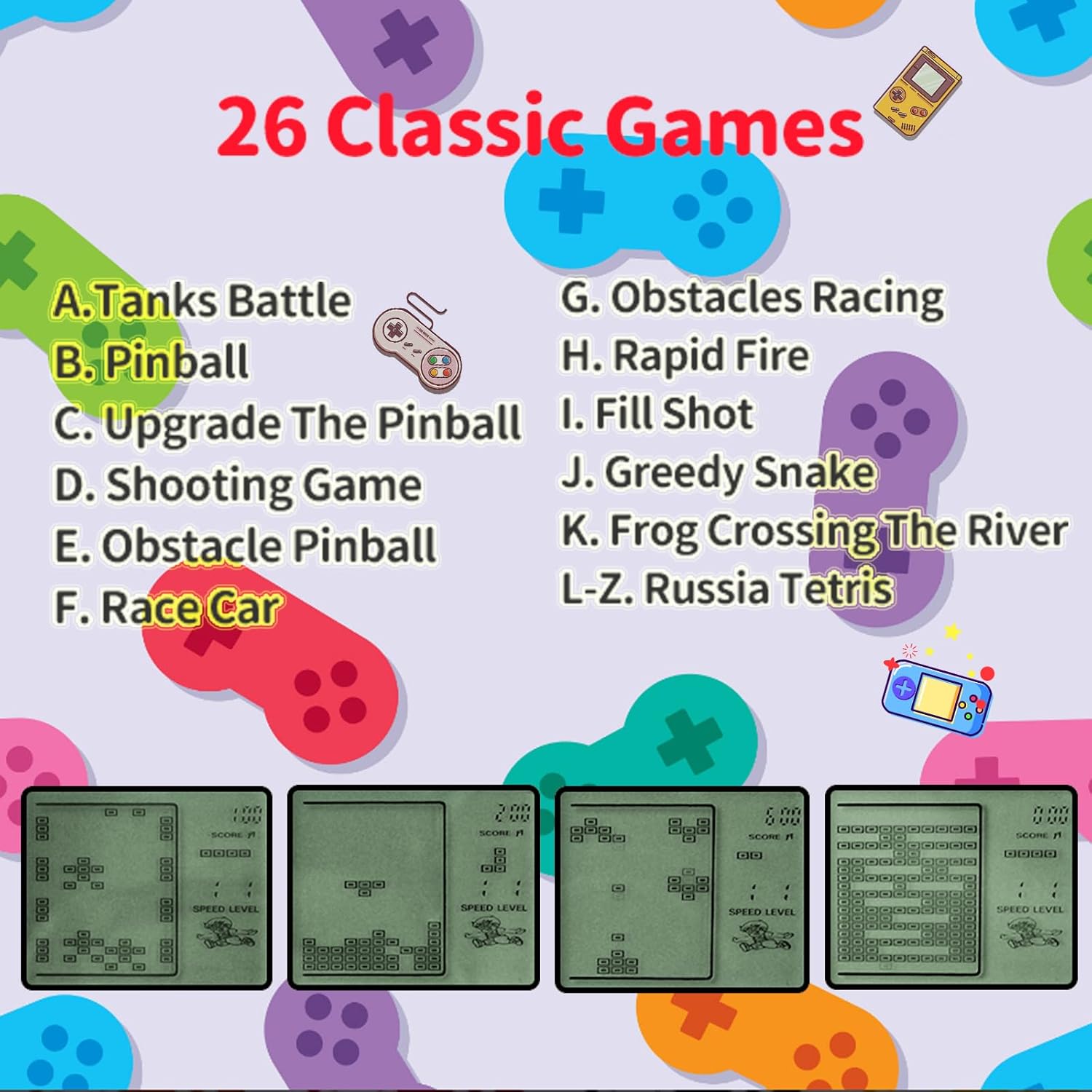 24Pcs Video Game Party Favors Keychain Set