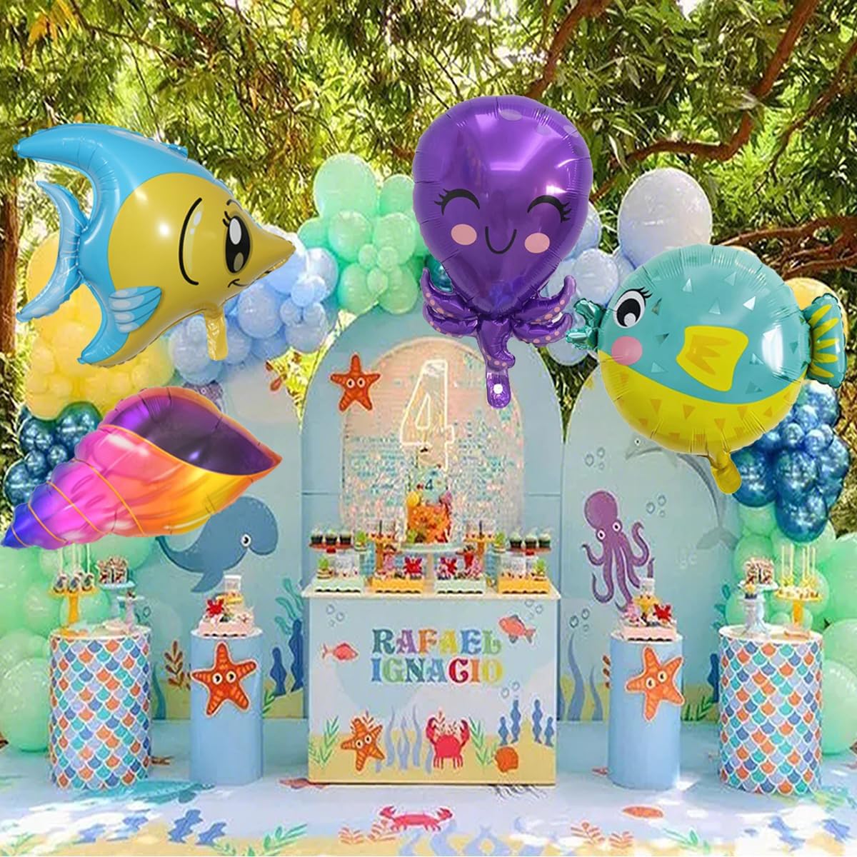 SAMOKA Sea Animals Balloons 12 PCS Under The Sea Decorations