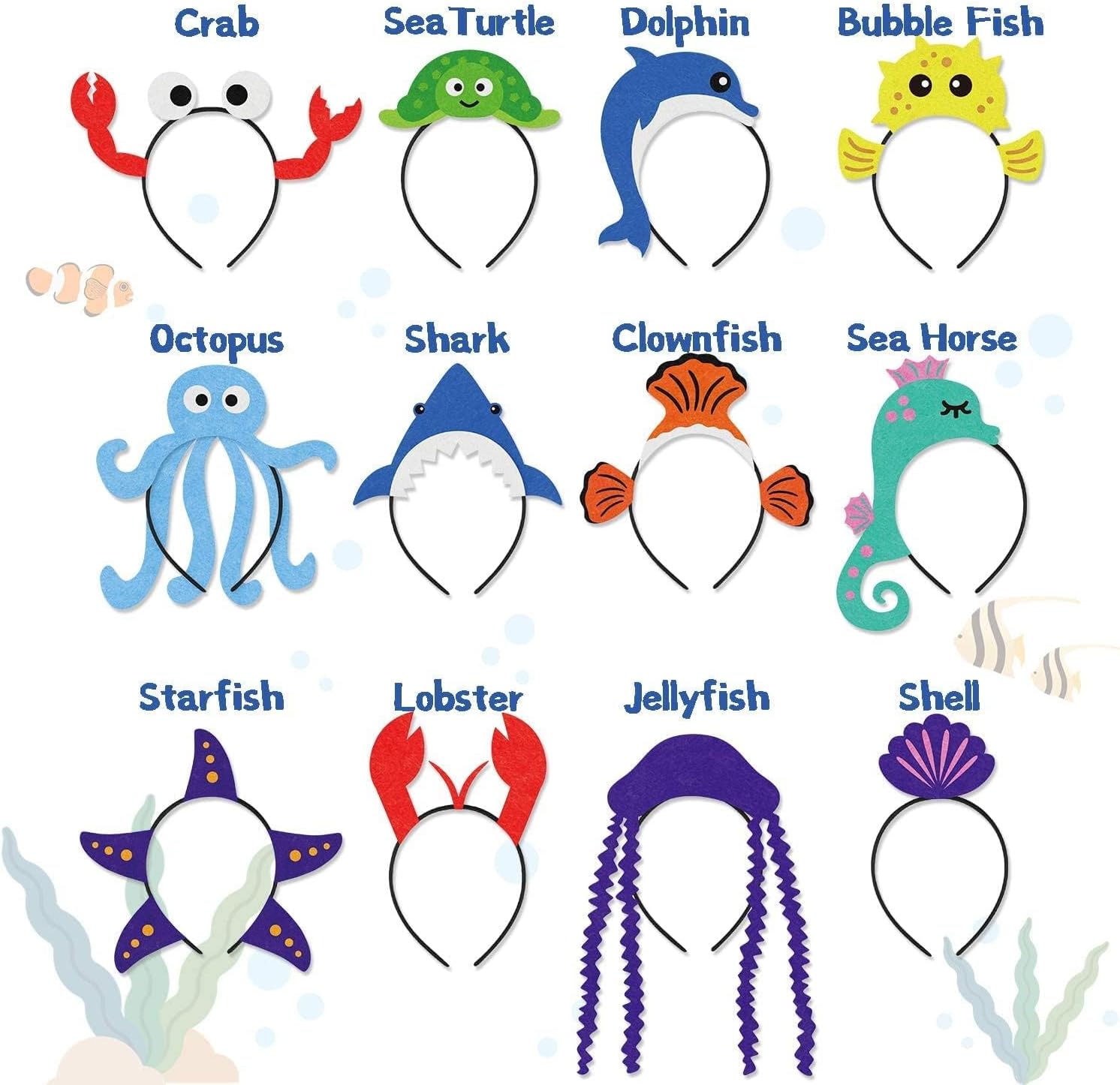 Ciyvolyeen 12Pcs Sea Animal Party Headbands