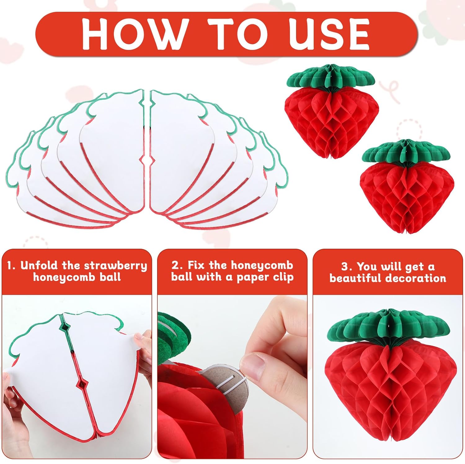 Strawberry Themed Party Decorations Set