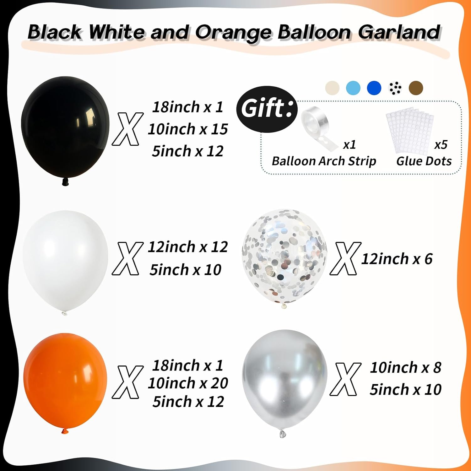 Orange and Black Balloon Arch Kit with 113pcs Balloons