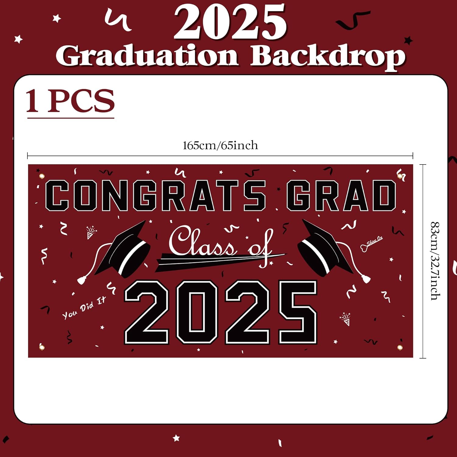 2025 Graduation Decorations Maroon Banners