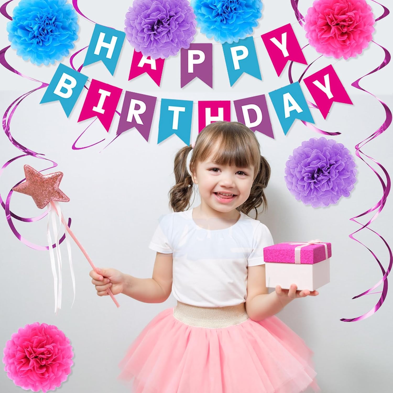 LOROBA Birthday Decorations for Girls Women