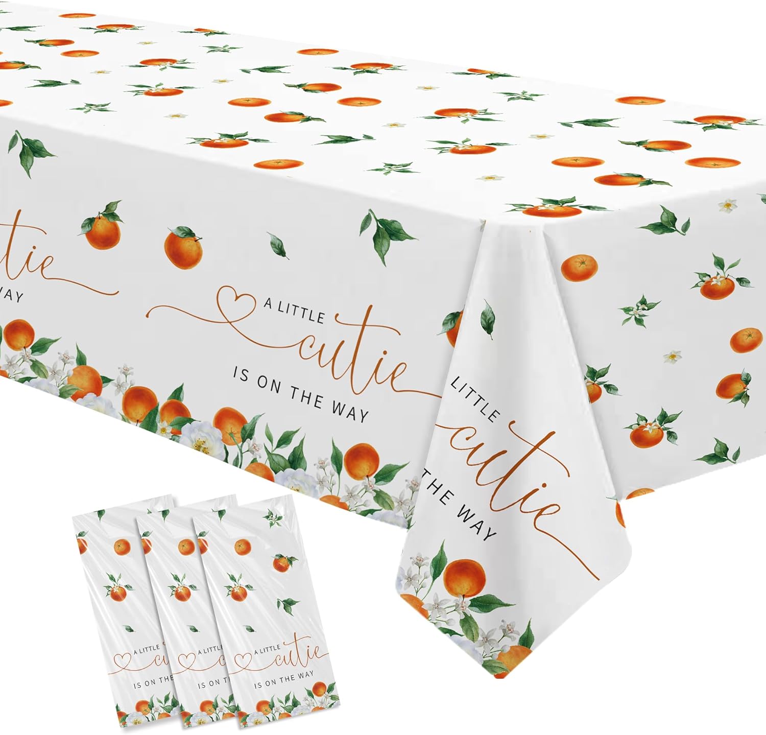 Little Cutie Baby Shower Decorations Tablecloth 3 Pack