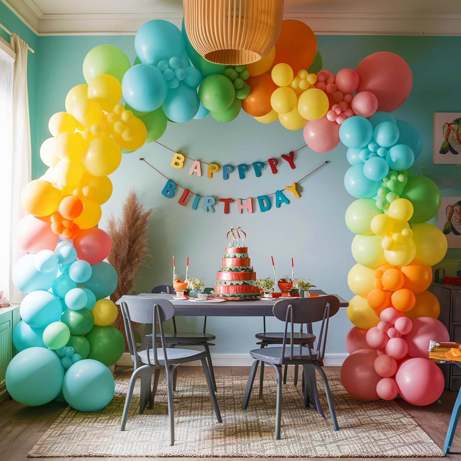 120 Pcs Summer Tropical Balloon Arch Kit