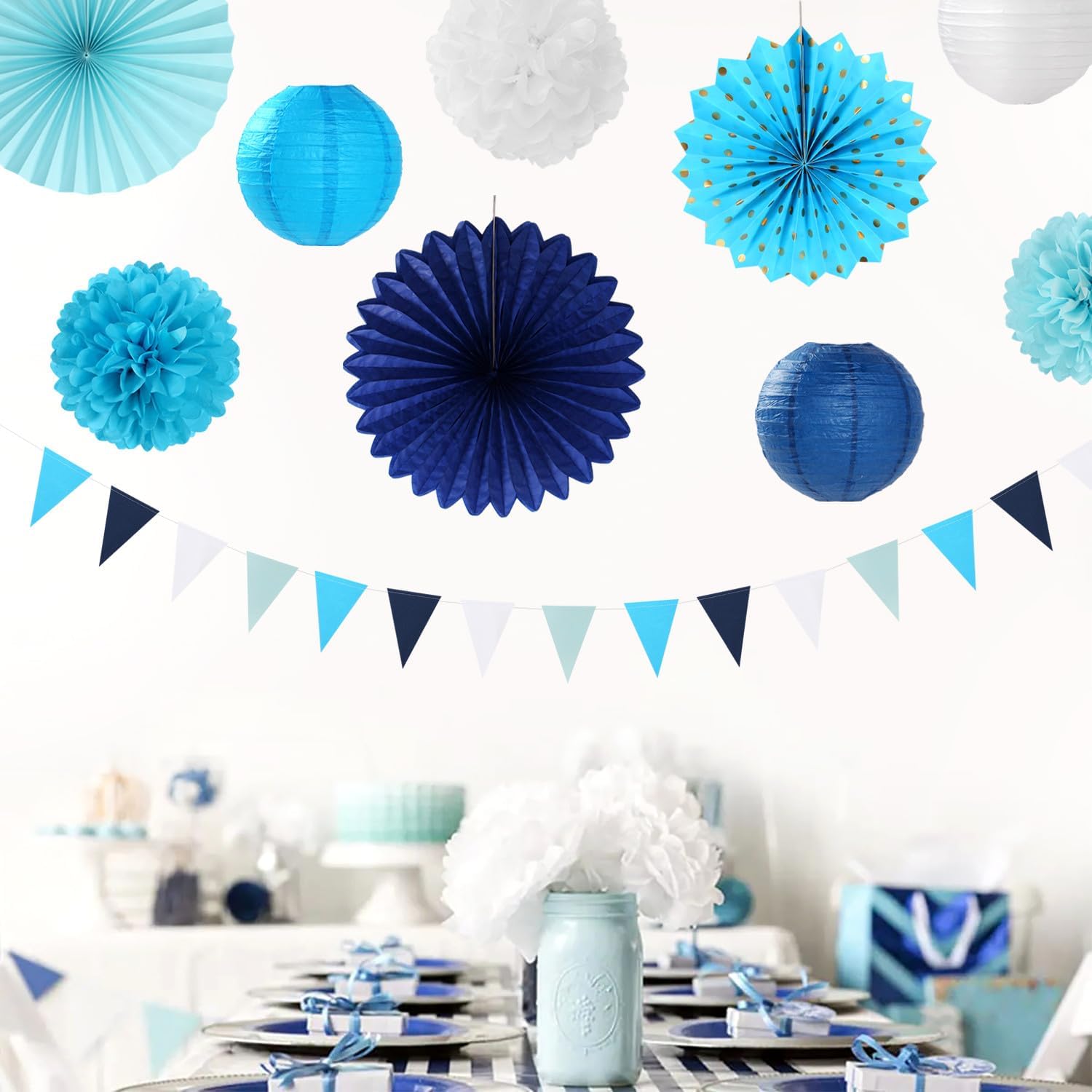 20pcs Royal Navy Blue Party Decorations Kit
