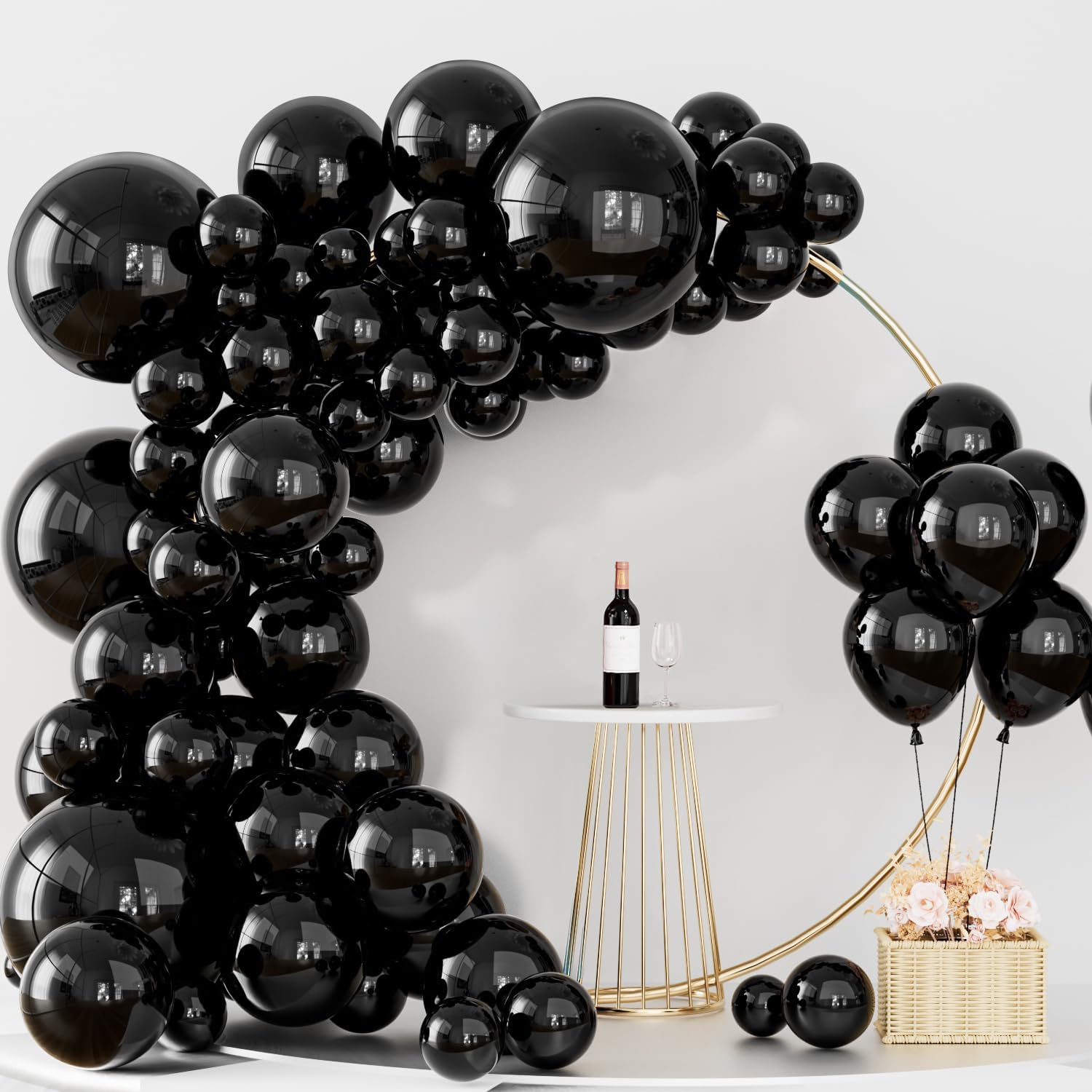 Labeol Black Balloons 151PCS Garland Arch Kit