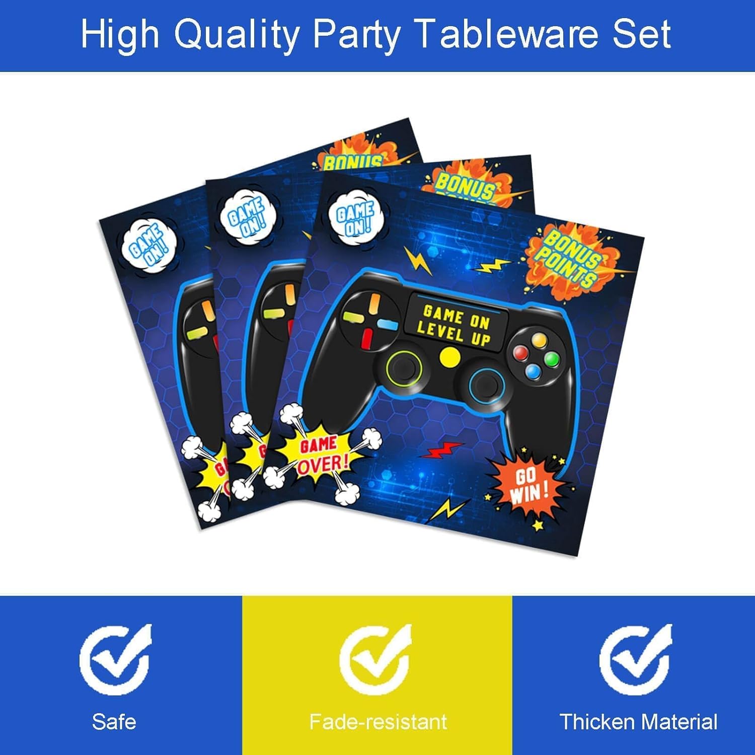 96Pcs Video Game Birthday Party Supplies for 24 Guests